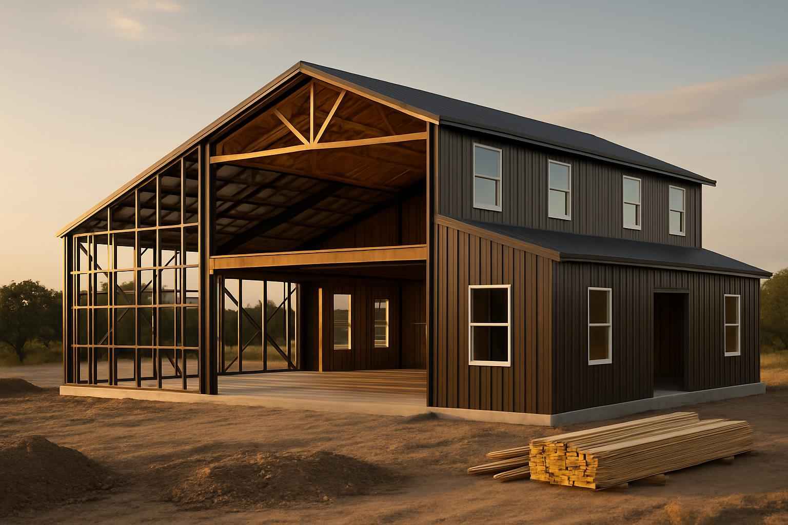Barndominium Shell Construction in Fredericksburg TX