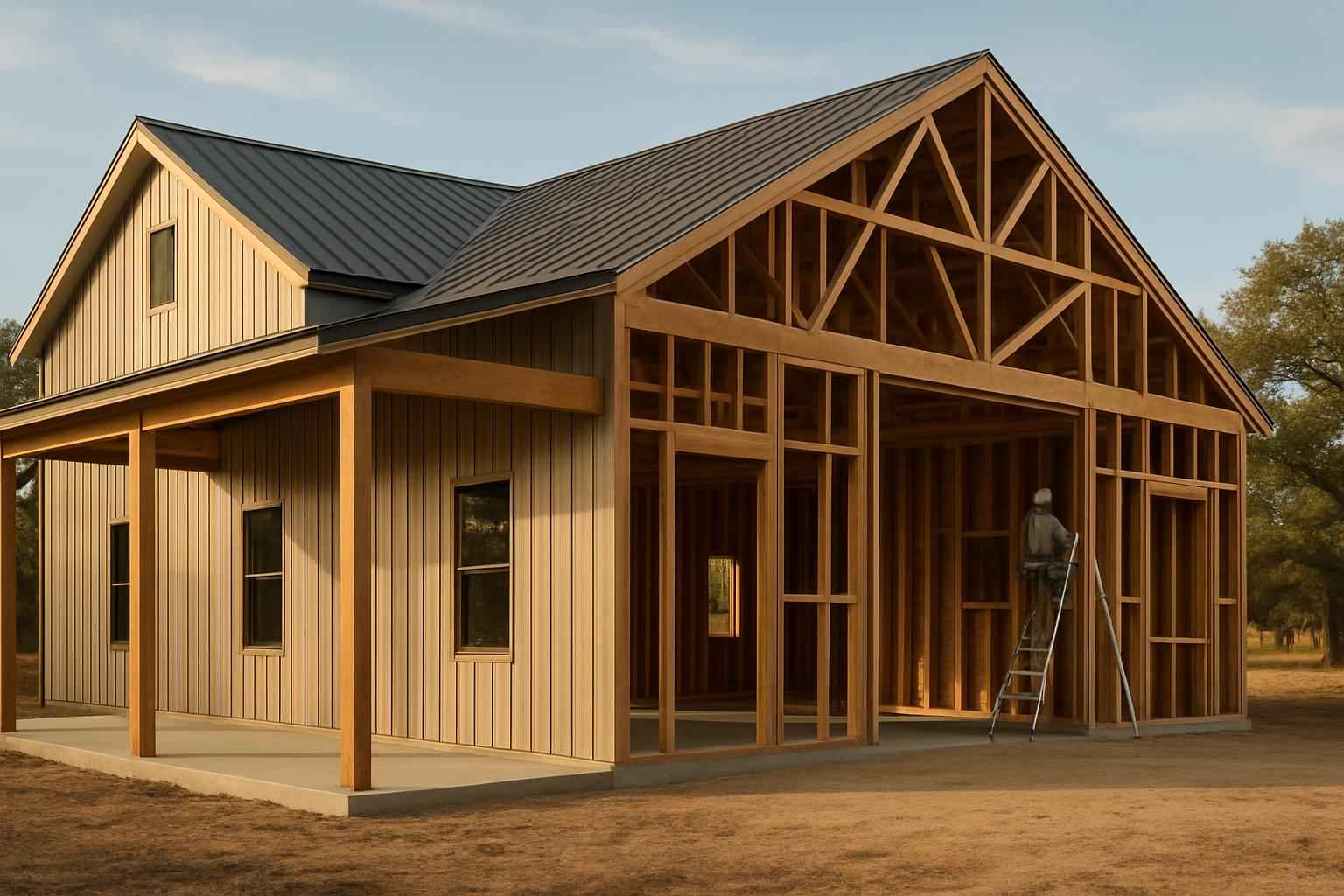 Barndominium Shell Construction in Hye TX