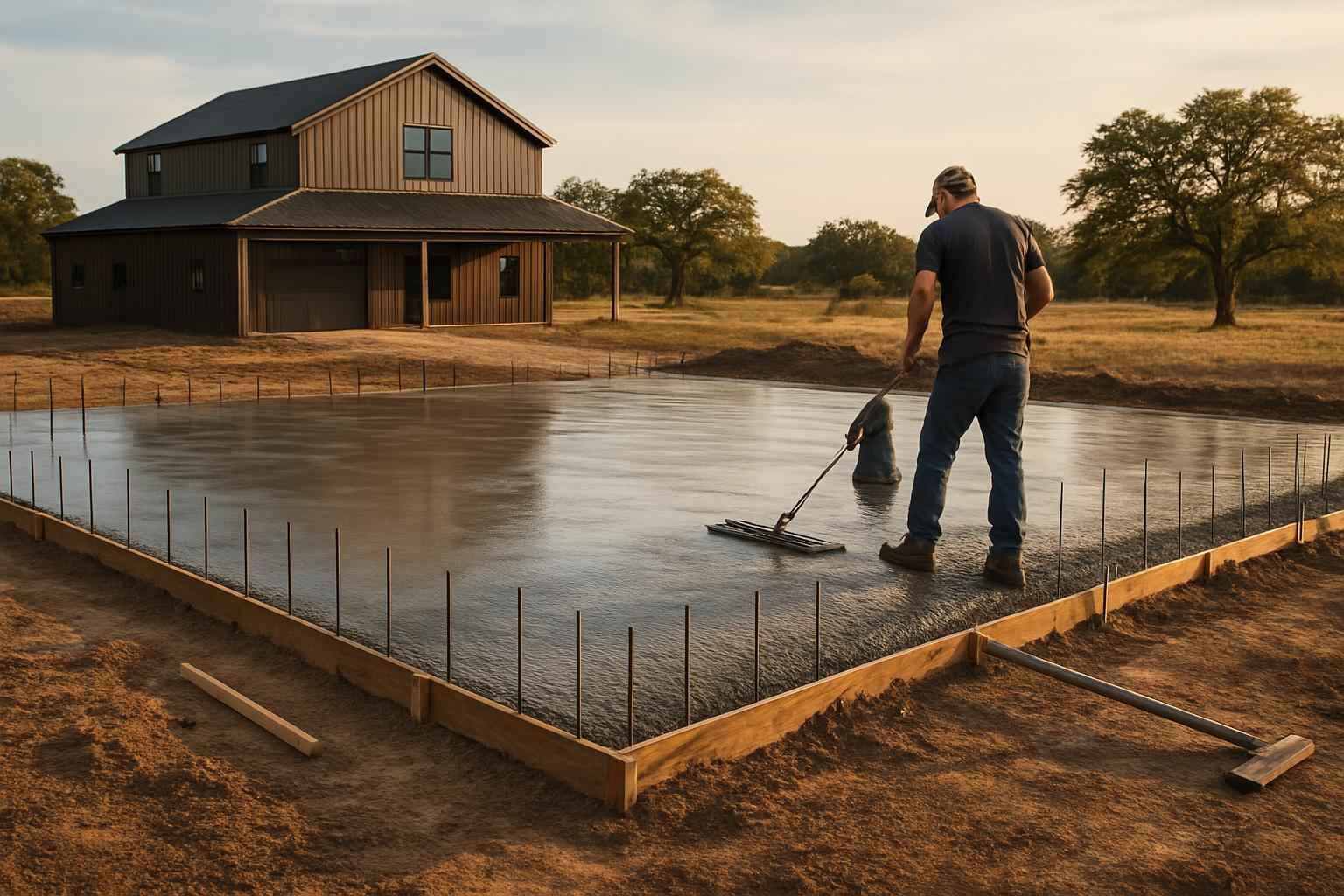 Barndominium Slab Contractor in Luckenbach TX
