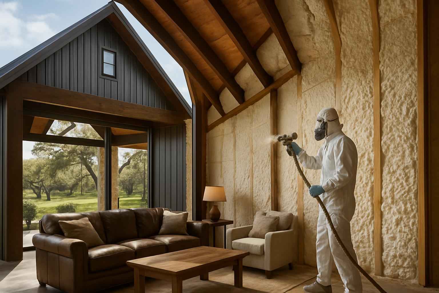 Barndominium Spray Foam Service in Luckenbach TX