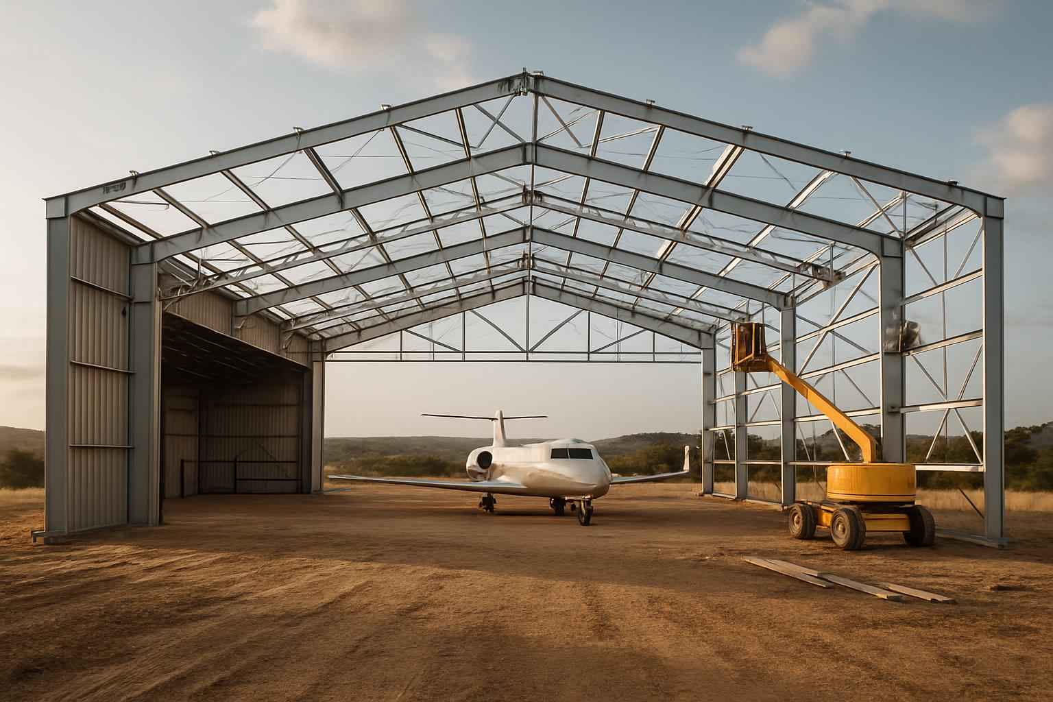 Clear Span Hangar Construction in Doss TX