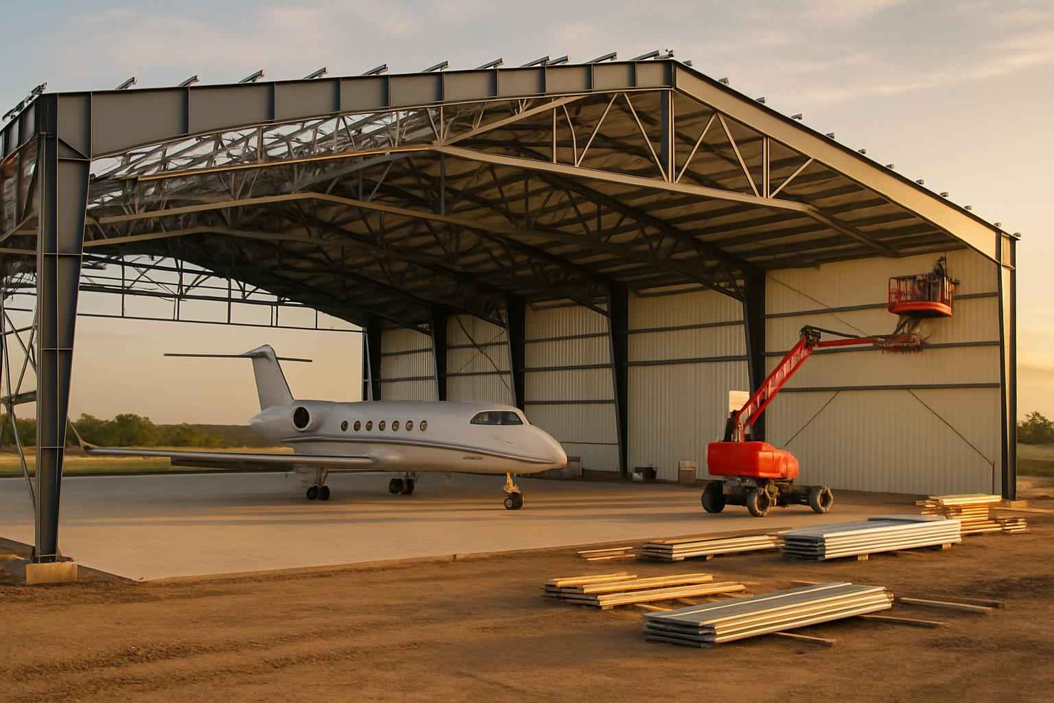 Clear Span Hangar Construction in Fredericksburg TX