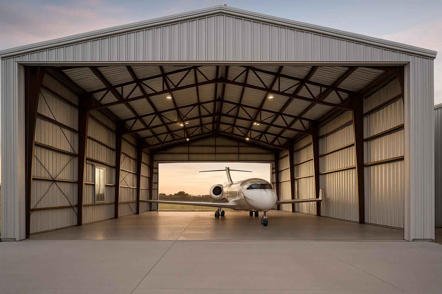 Clear Span Hangar Construction in Luckenbach TX