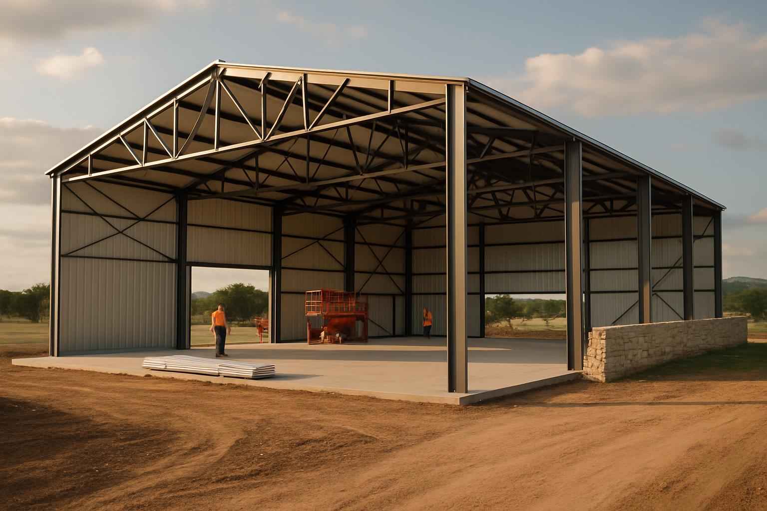 Clear Span Hangar Construction in Stonewall TX