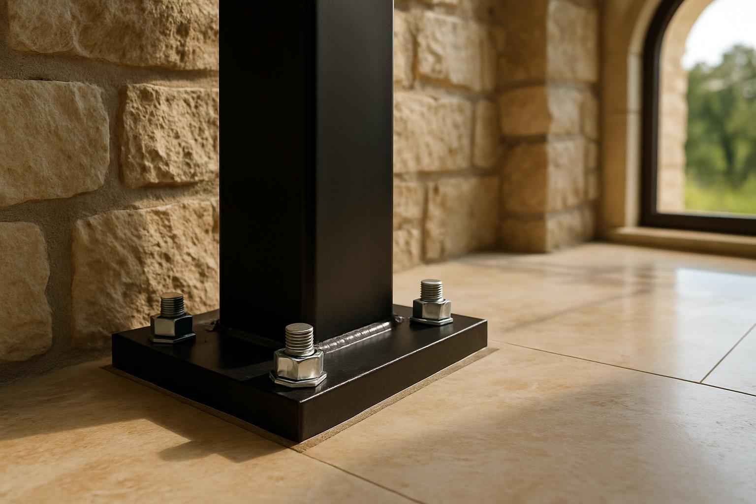 Column Base Plate Install in Stonewall TX