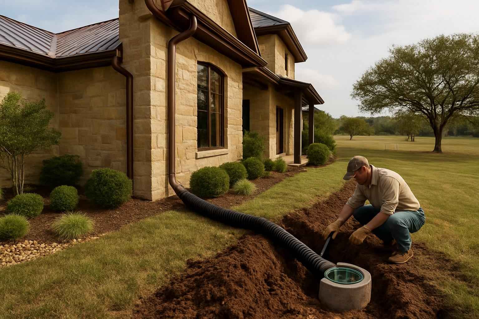 Gutter Outfall Drainage Service in Doss TX
