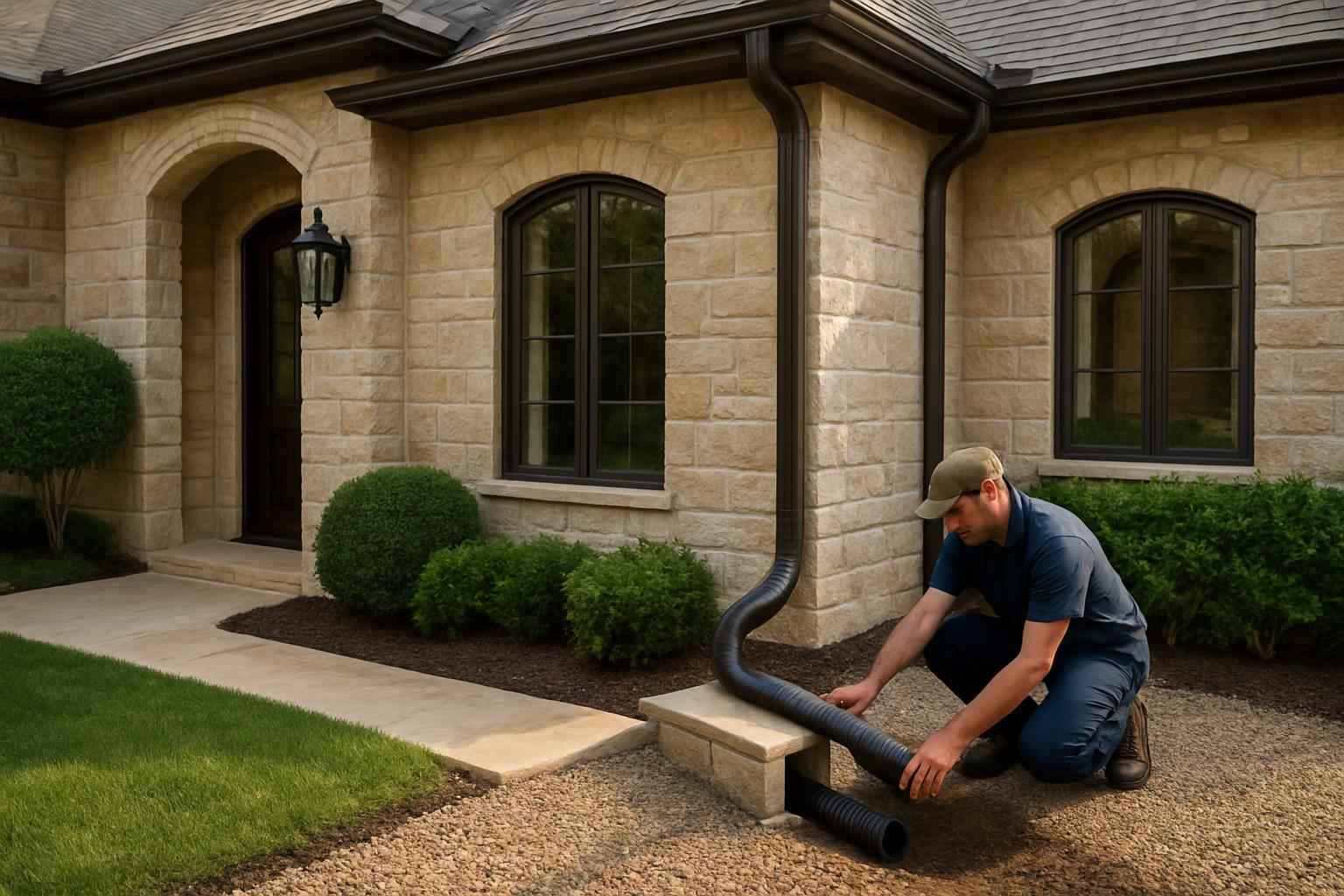 Gutter Outfall Drainage Service in Fredericksburg TX