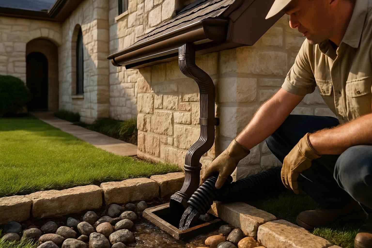Gutter Outfall Drainage Service in Stonewall TX
