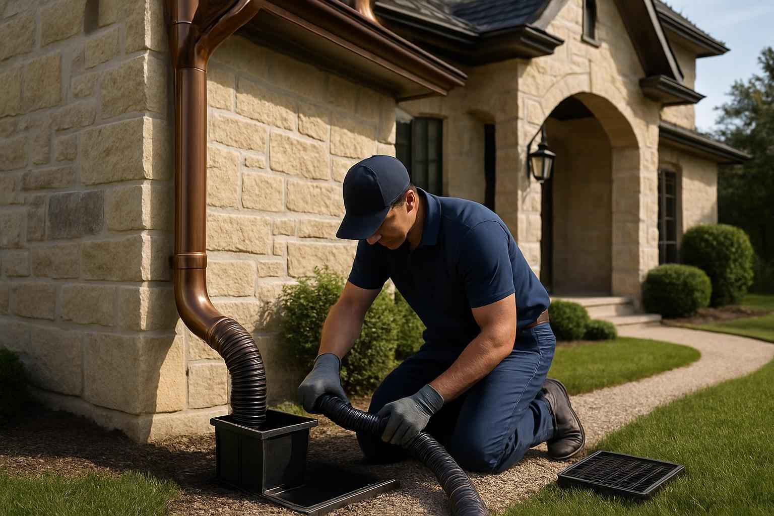 Gutter Outfall Drainage Service in Willow City TX