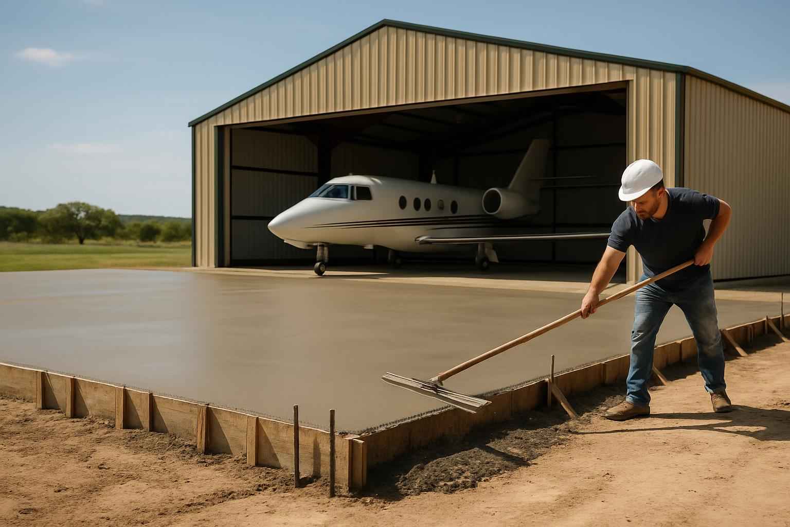 Hangar Slab Foundation Contractor in Doss TX