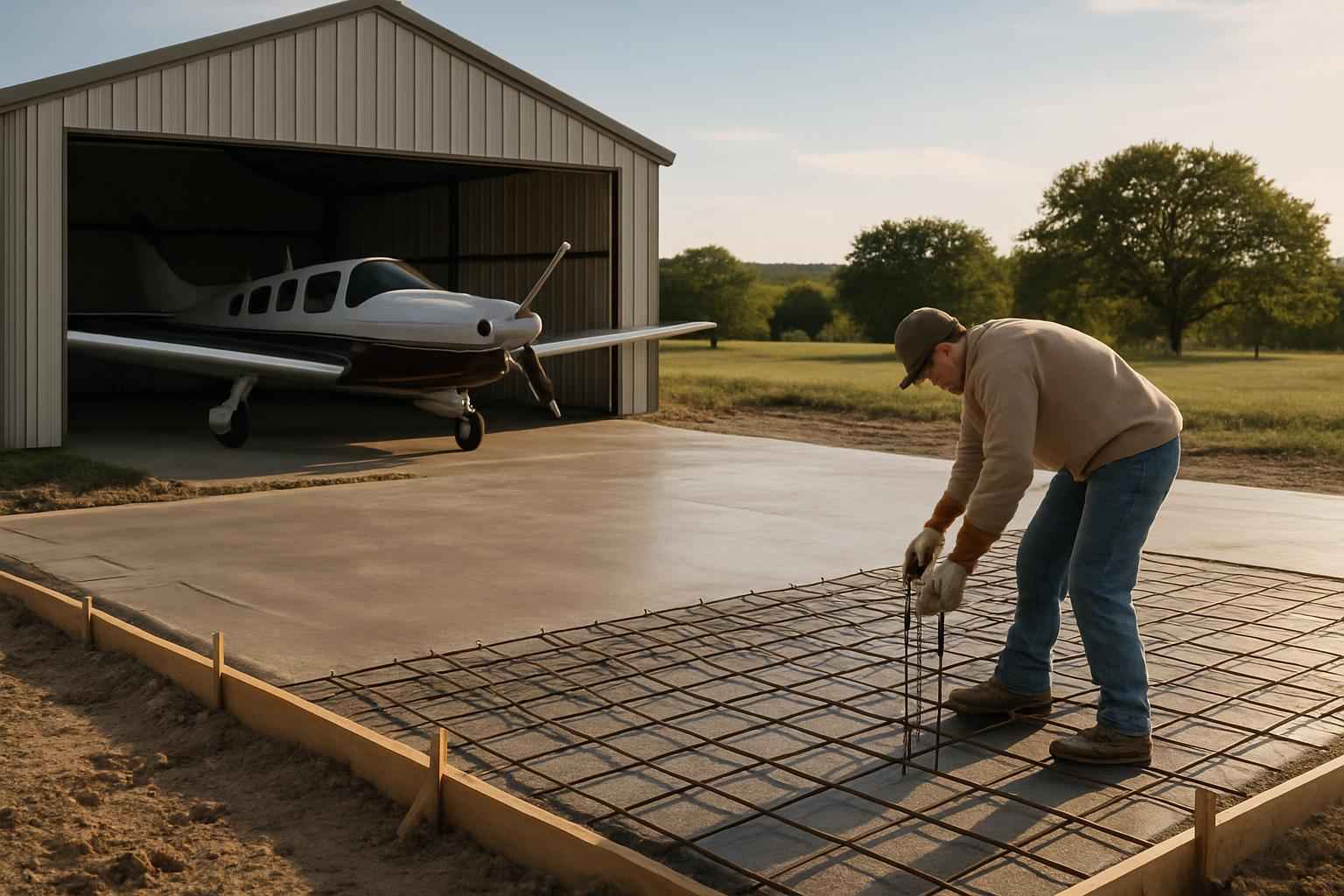 Hangar Slab Foundation Contractor in Luckenbach TX