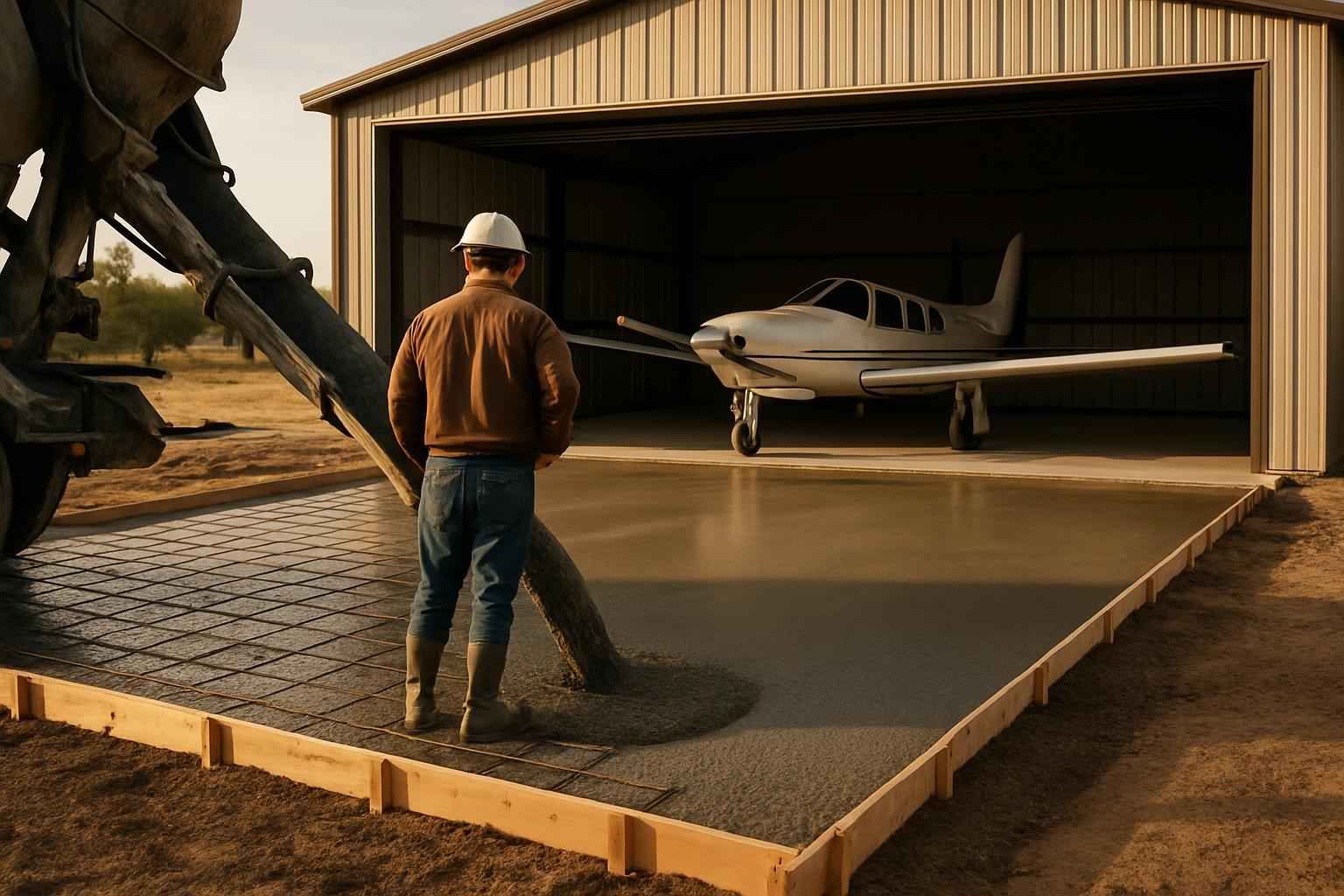 Hangar Slab Foundation Contractor in Stonewall TX