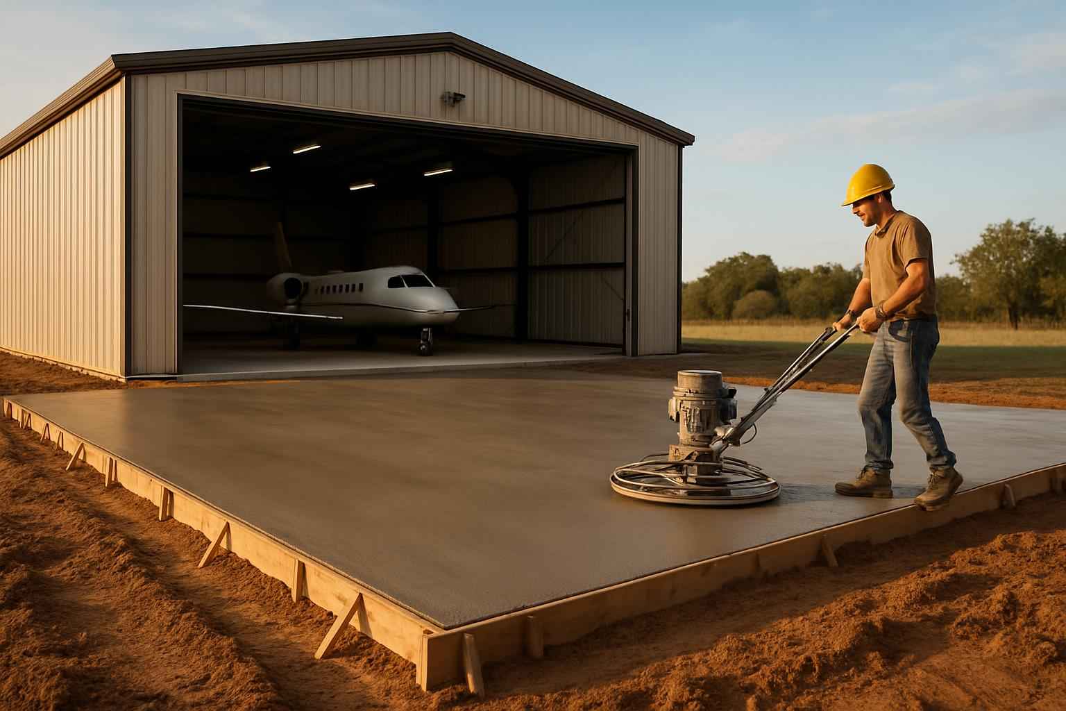 Hangar Slab Foundation Contractor in Willow City TX