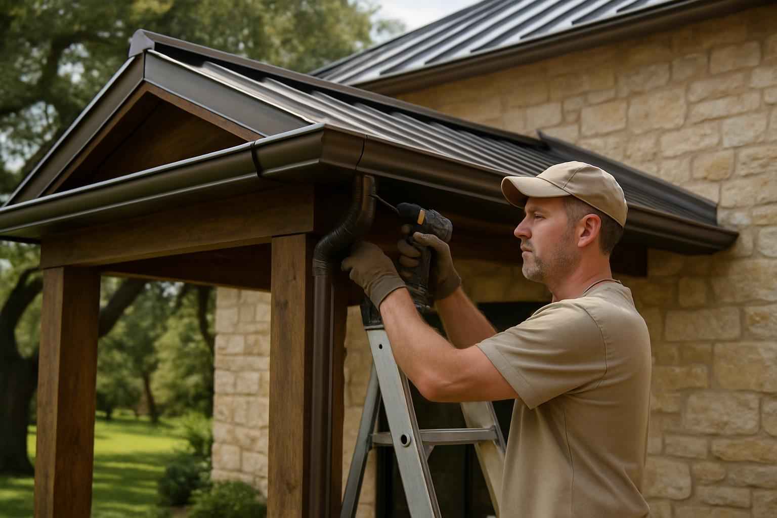 Lean To Gutter Installation in Luckenbach TX