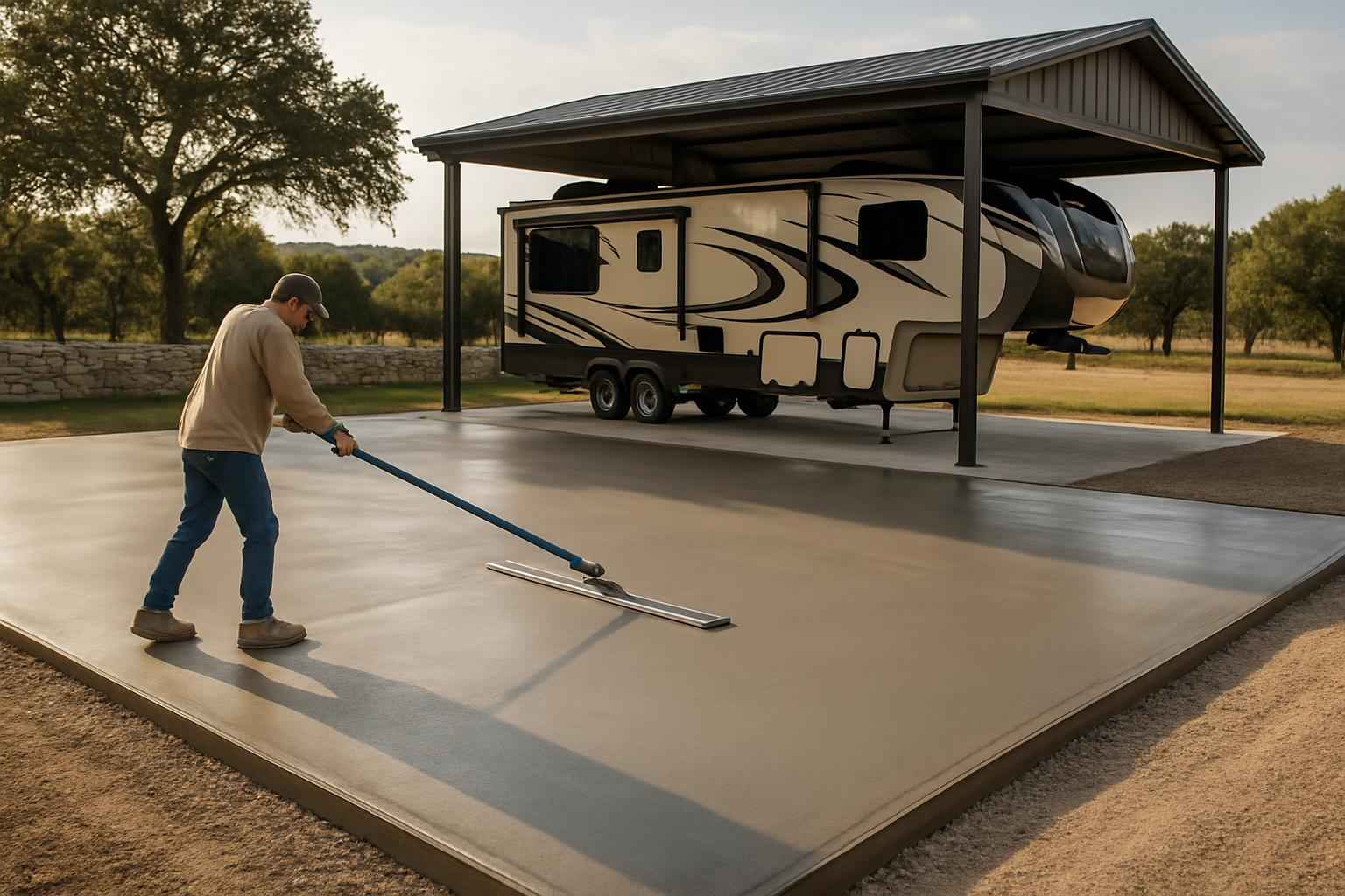 RV Storage Slab Contractor in Stonewall TX