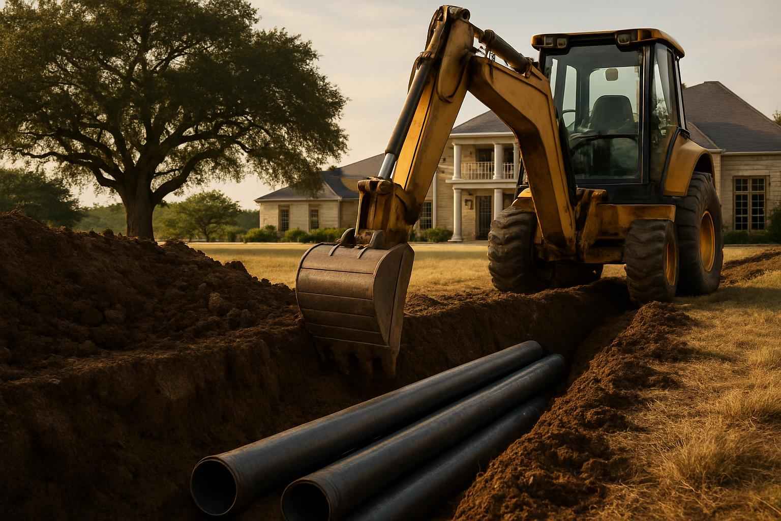 Site Utilities Trenching Service in Stonewall TX