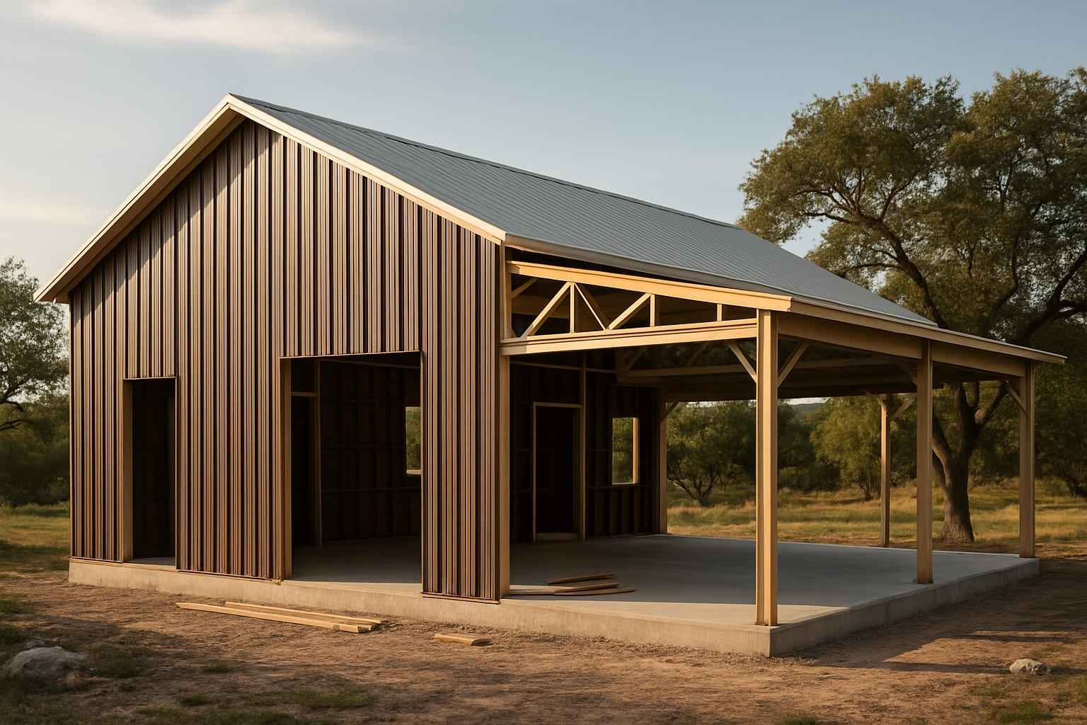 Barndominium Shell Construction in Ingram TX