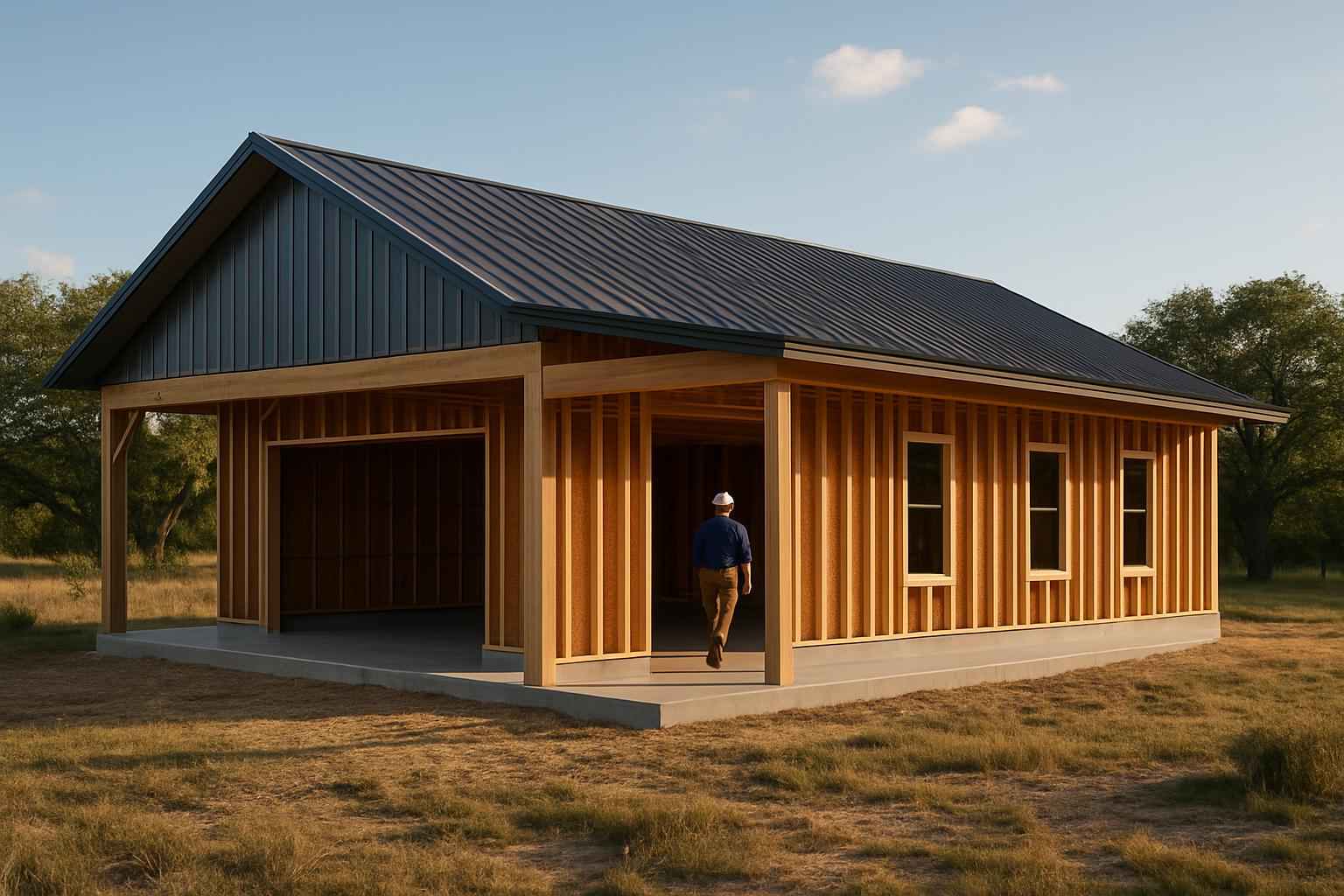 Barndominium Shell Construction in Waring TX