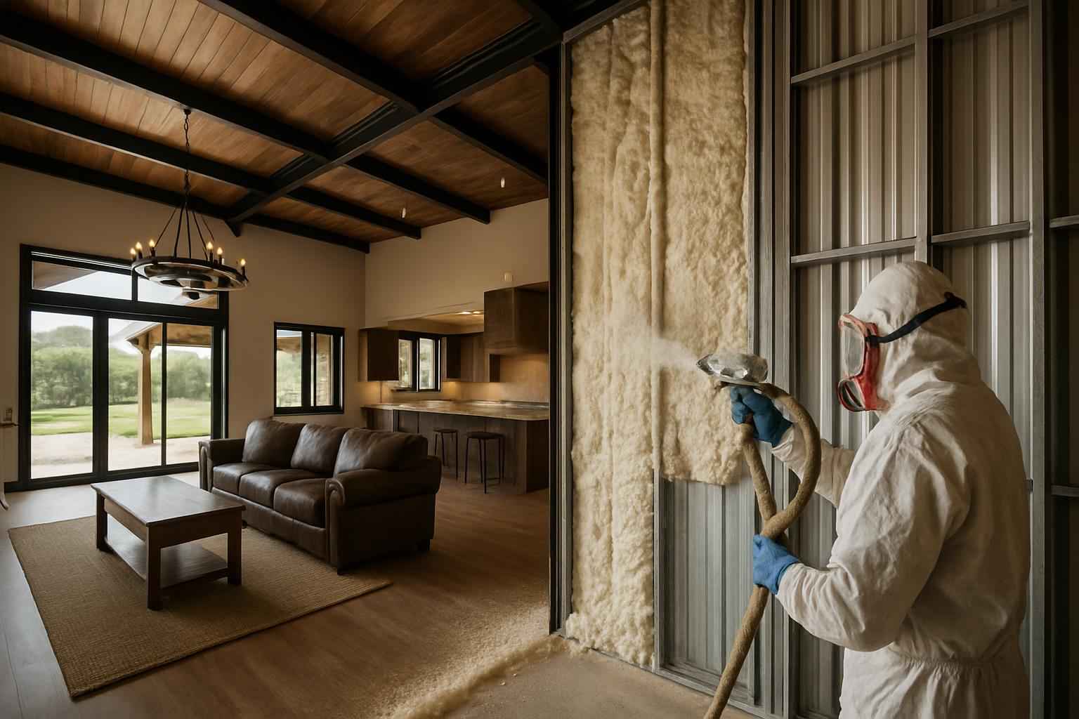 Barndominium Spray Foam Service in Center Point TX