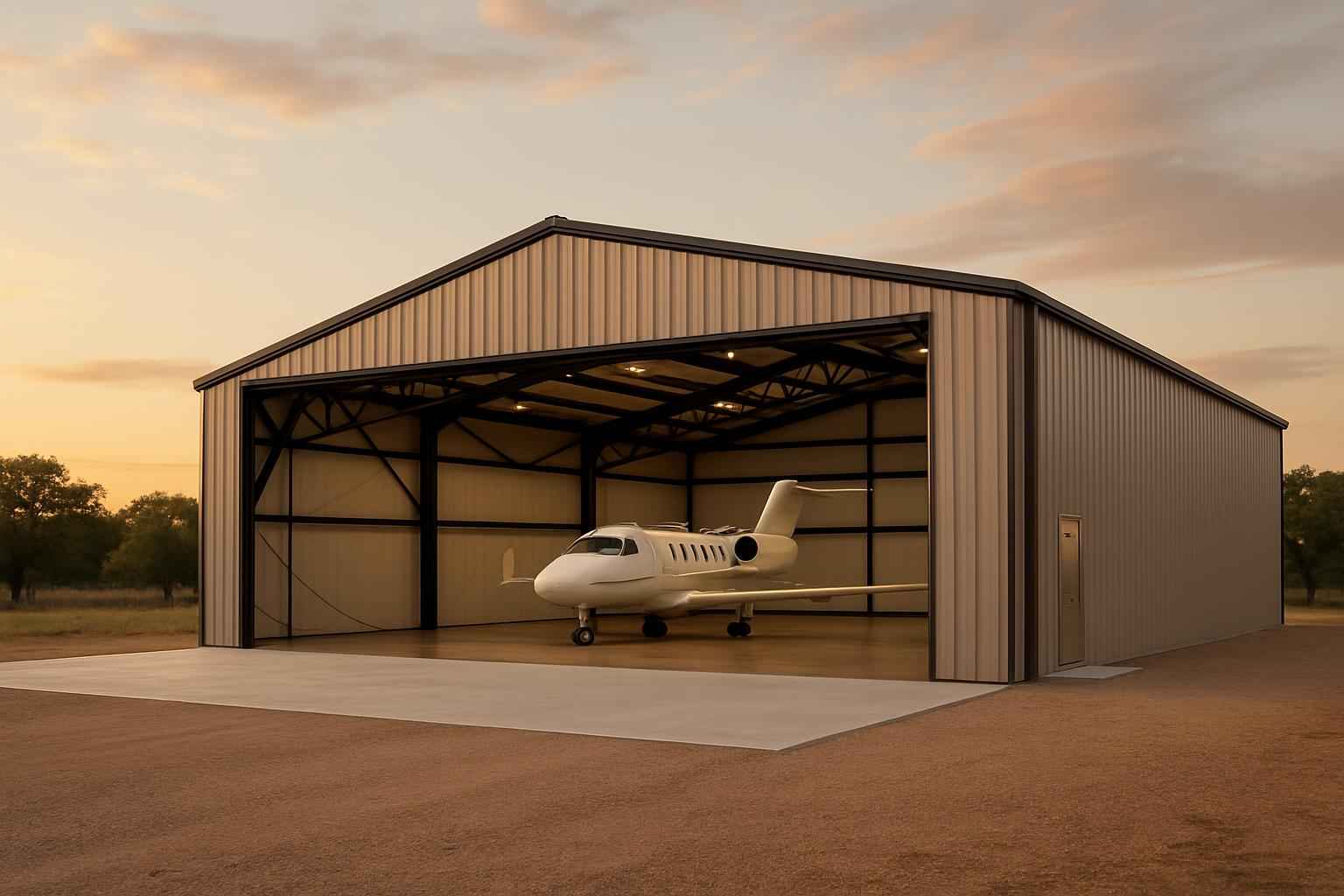 Clear Span Hangar Construction in Comfort TX