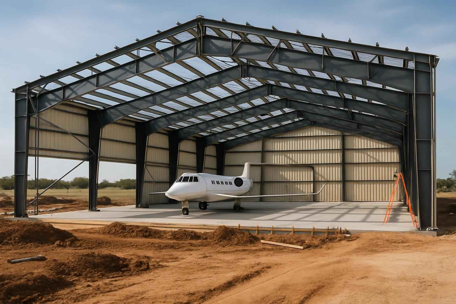 Clear Span Hangar Construction in Harper TX