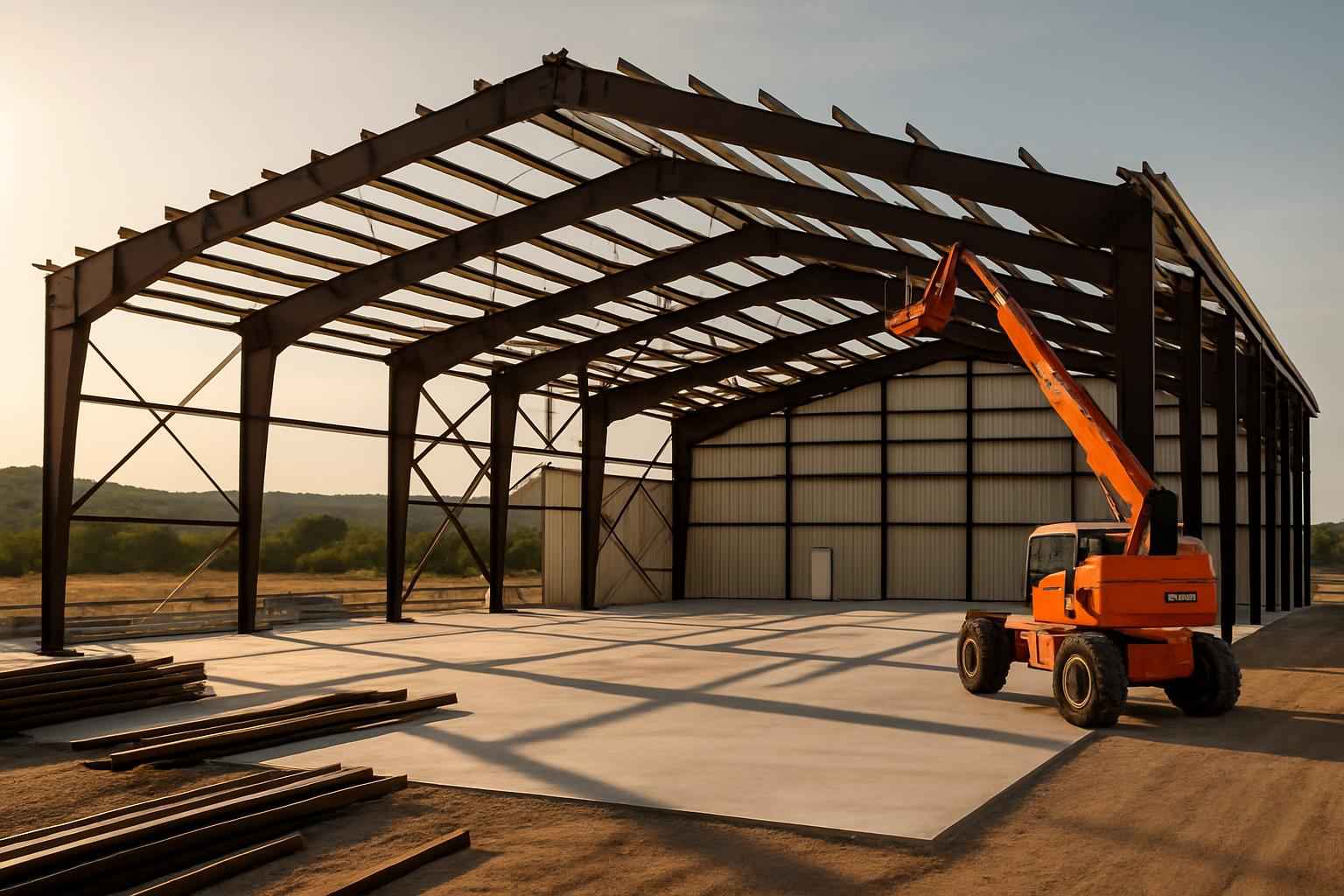 Clear Span Hangar Construction in Ingram TX