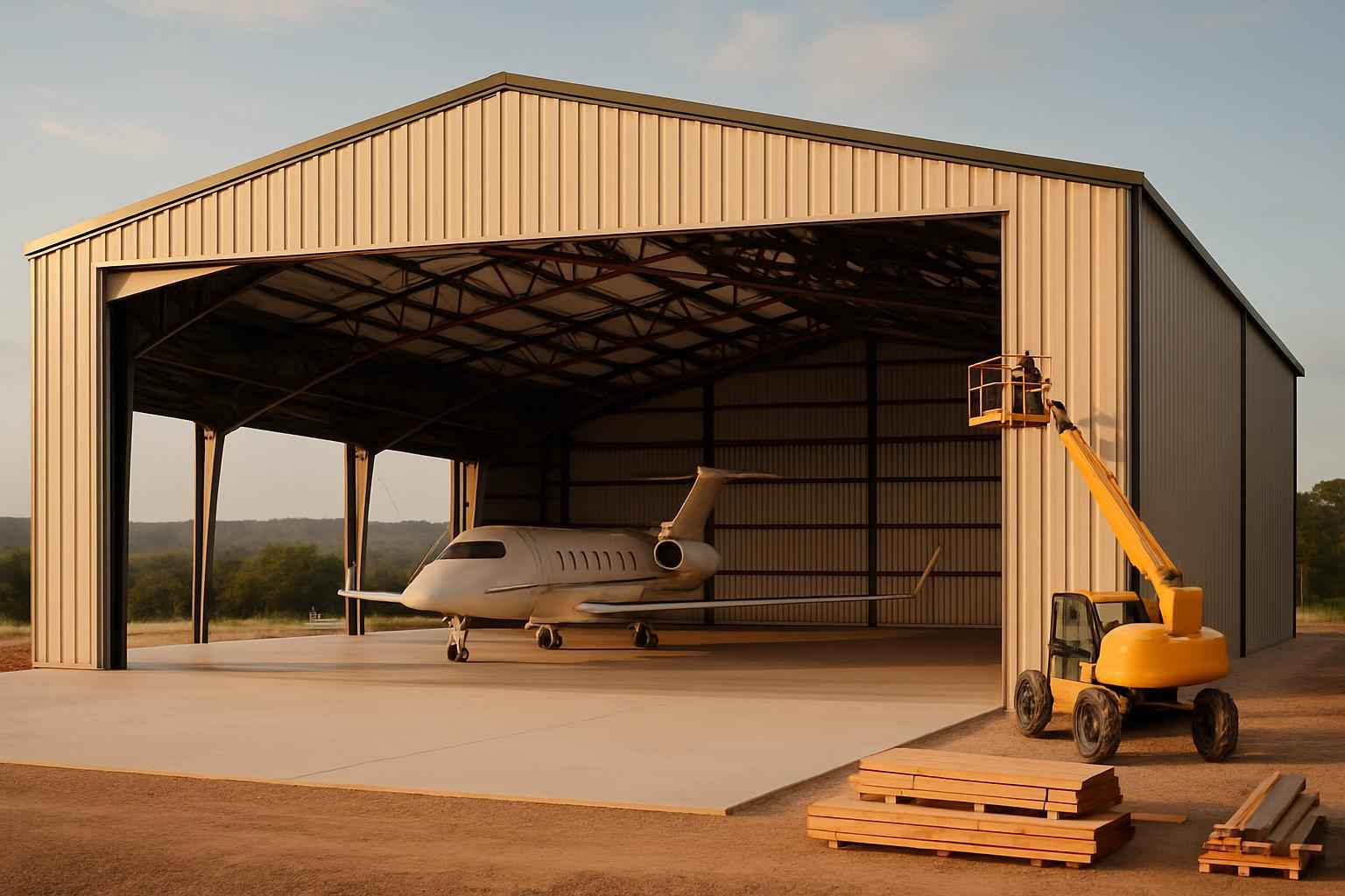 Clear Span Hangar Construction in Johnson City TX