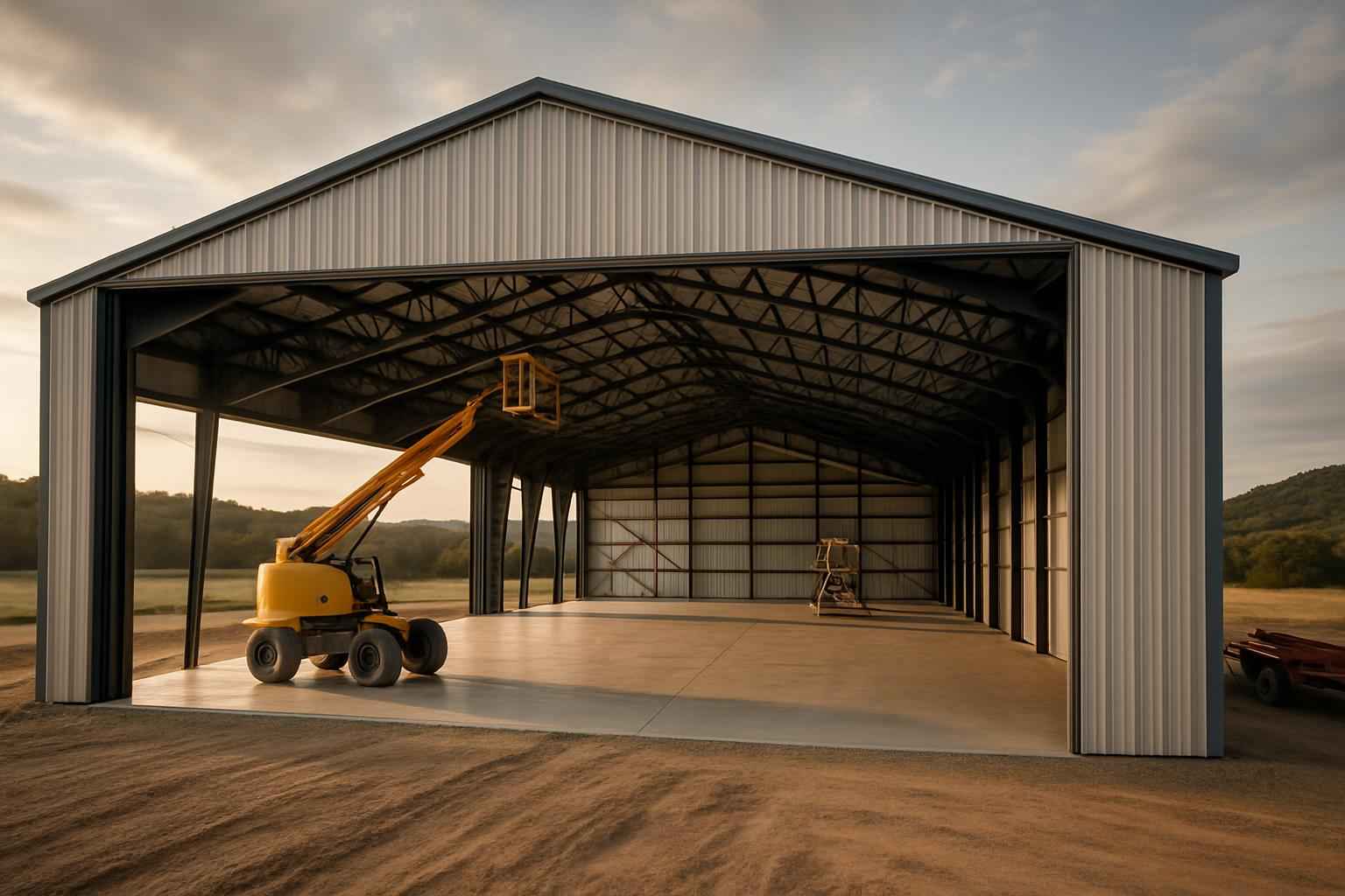 Clear Span Hangar Construction in Sisterdale TX