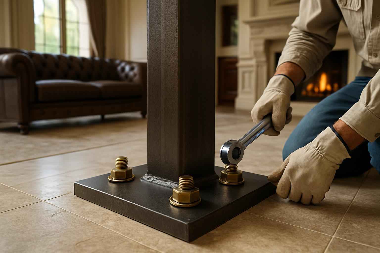 Column Base Plate Install in Harper TX