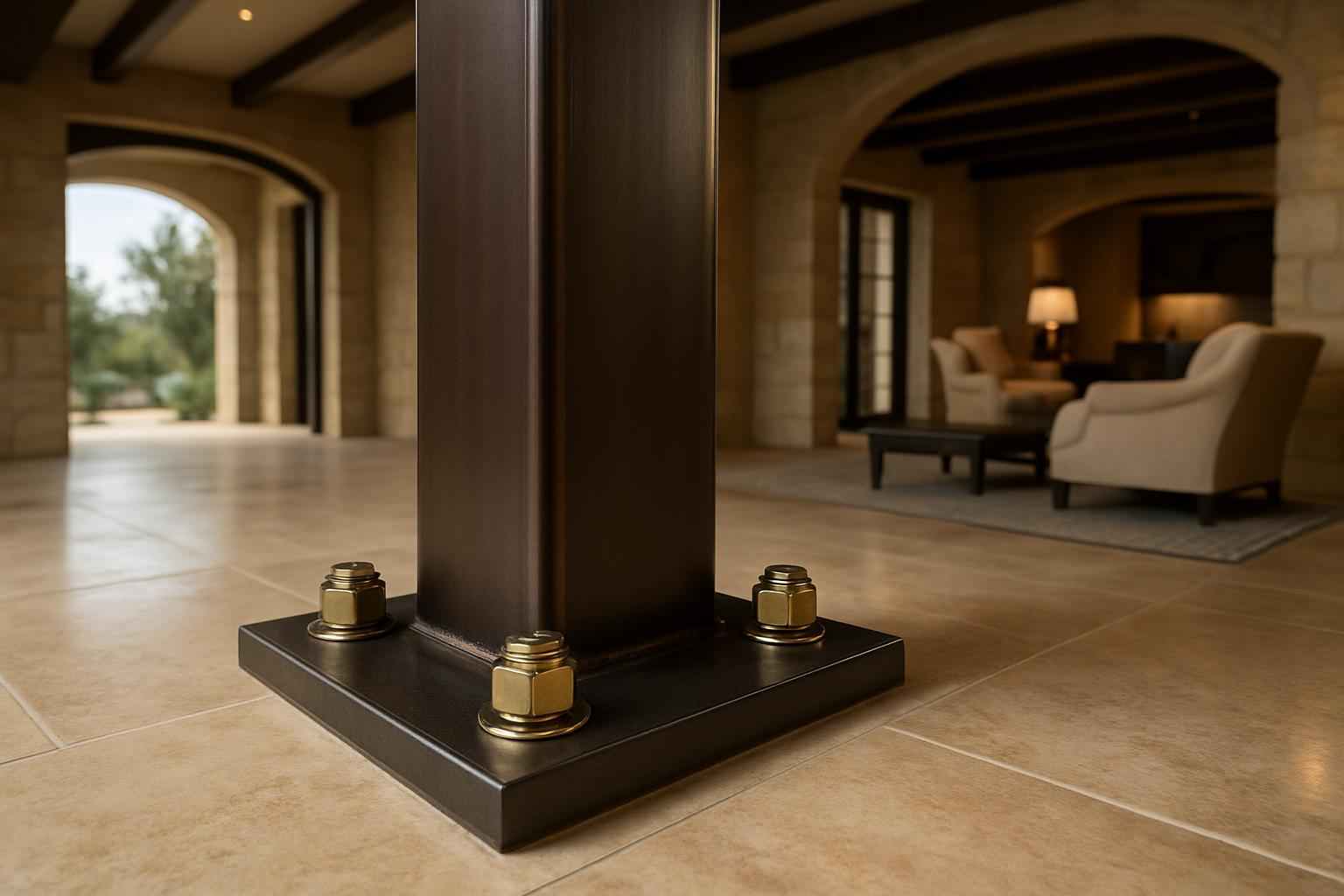 Column Base Plate Install in Johnson City TX