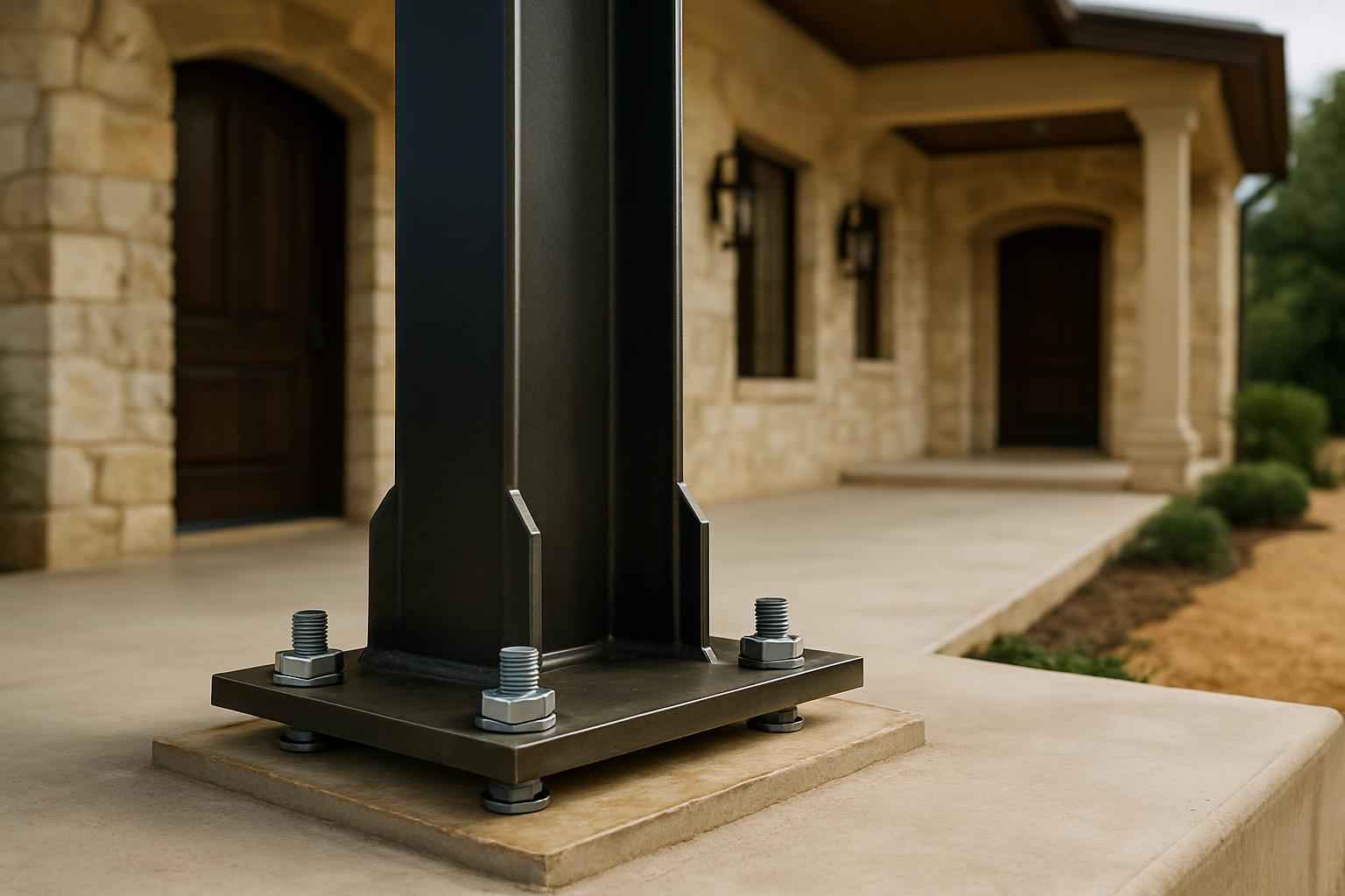 Column Base Plate Install in Sisterdale TX