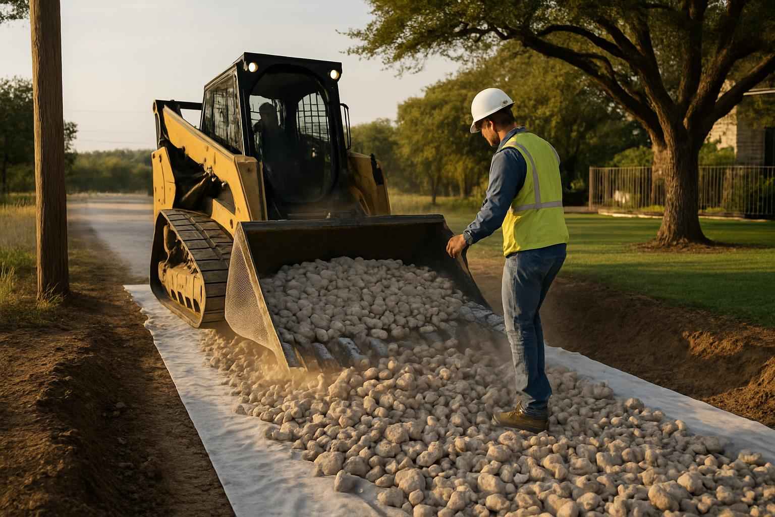 Construction Entrance Installation in Ingram TX