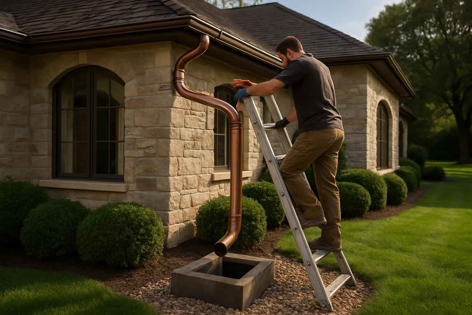 Gutter Outfall Drainage Service in Center Point TX