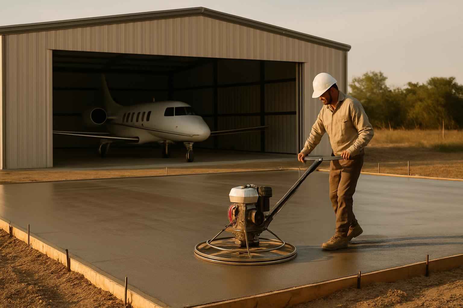 Hangar Slab Foundation Contractor in Ingram TX