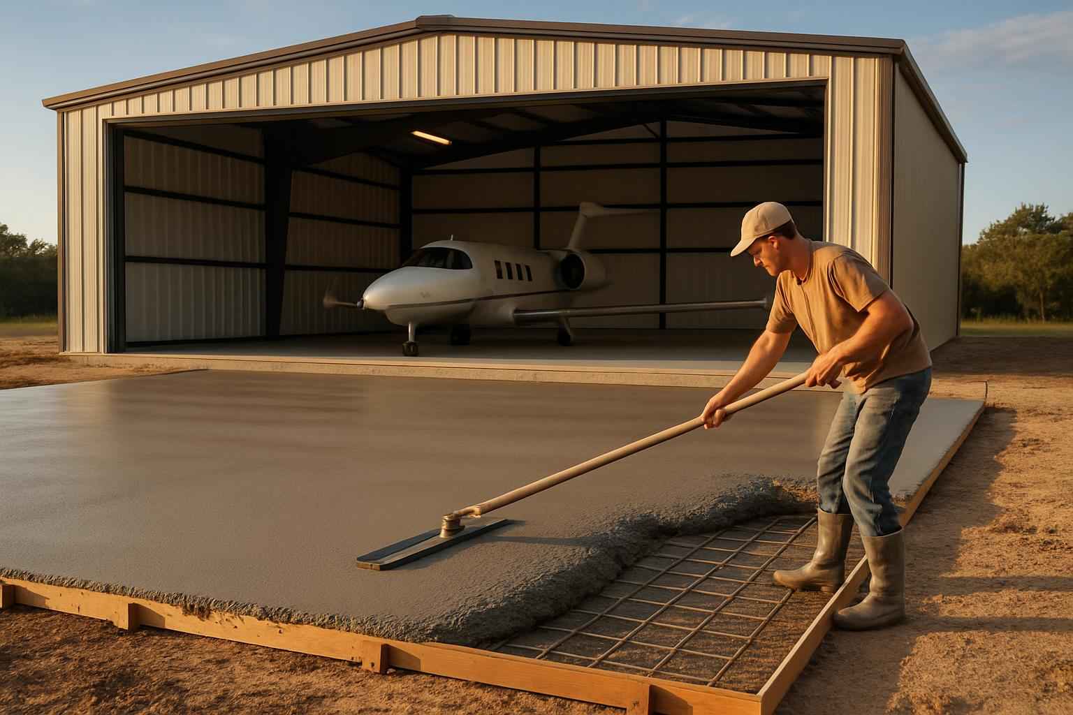Hangar Slab Foundation Contractor in Waring TX