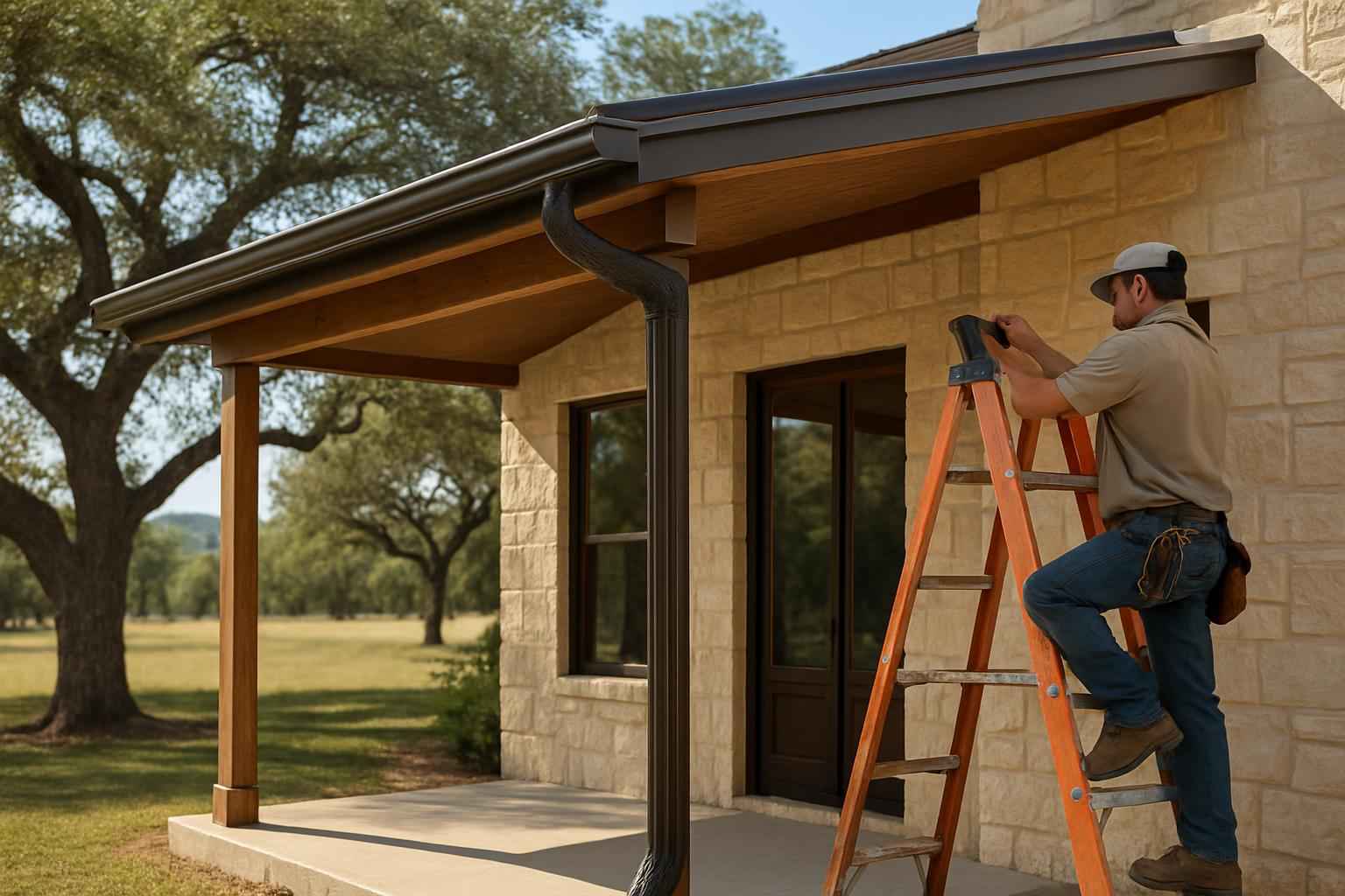 Lean To Gutter Installation in Sisterdale TX