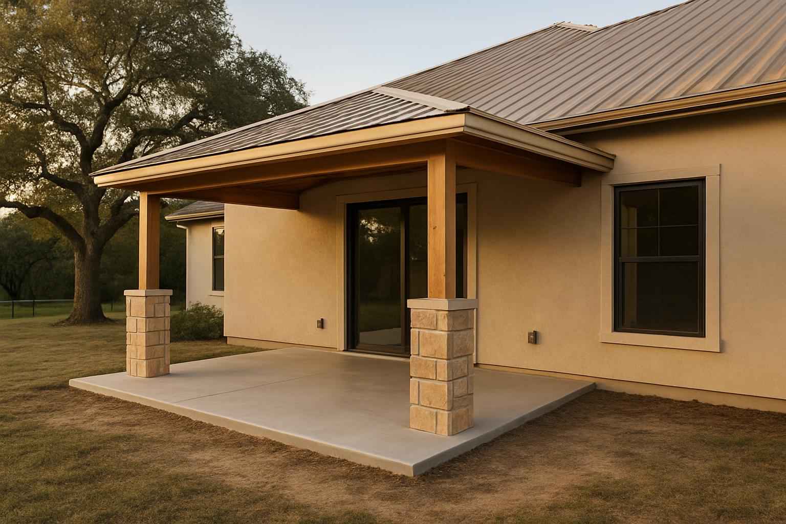 Lean To Slab Extension in Center Point TX