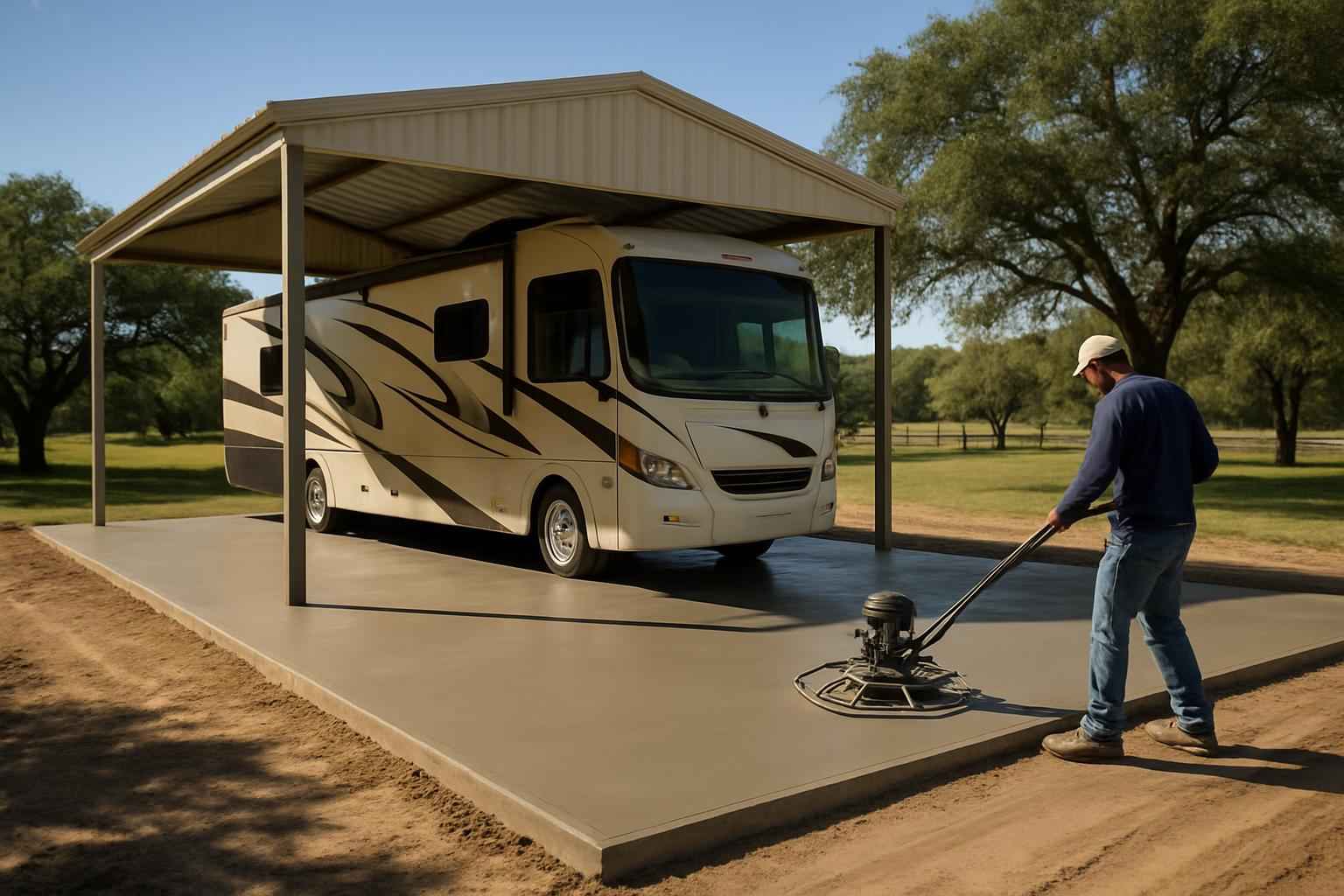 RV Storage Slab Contractor in Waring TX