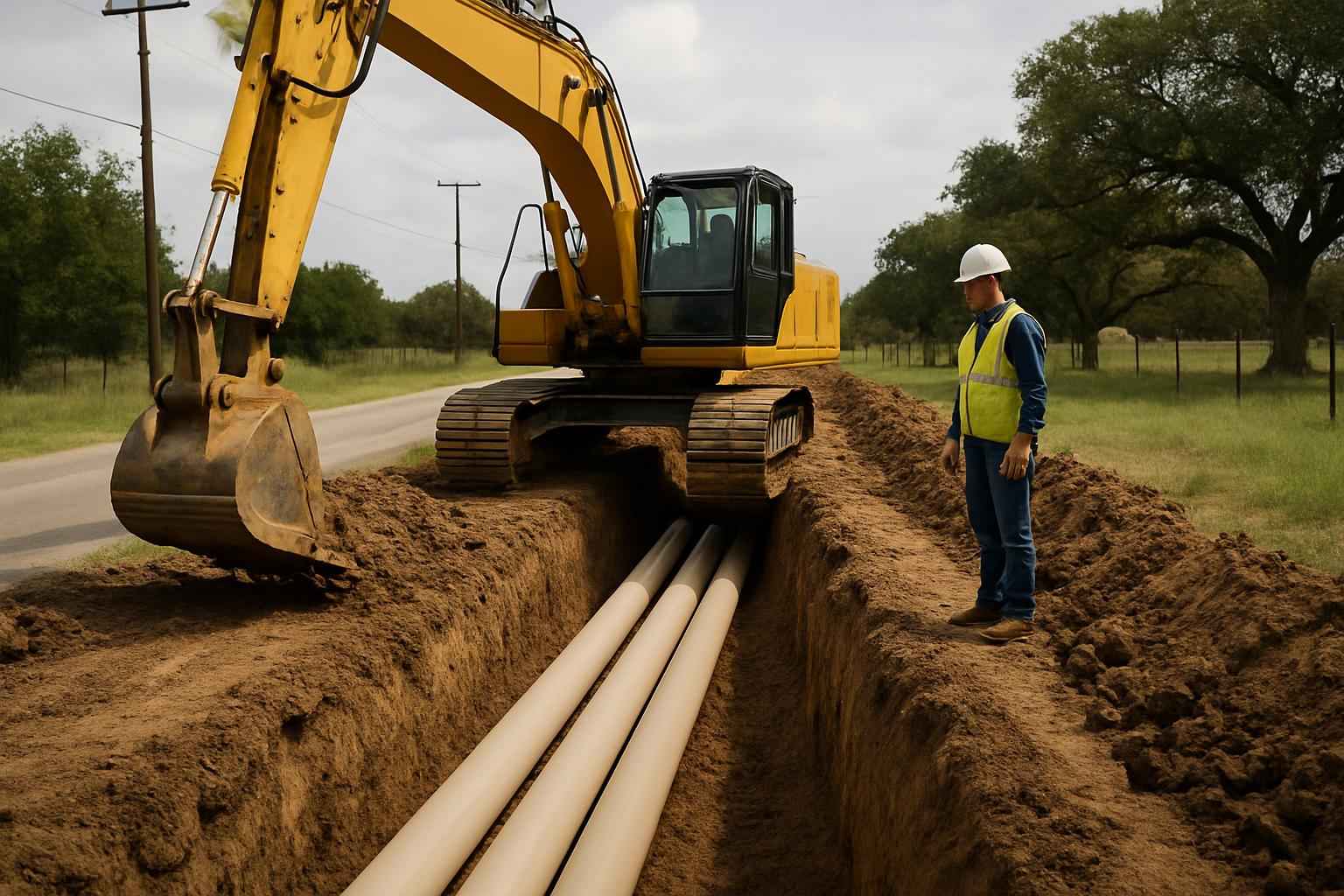 Site Utilities Trenching Service in Center Point TX