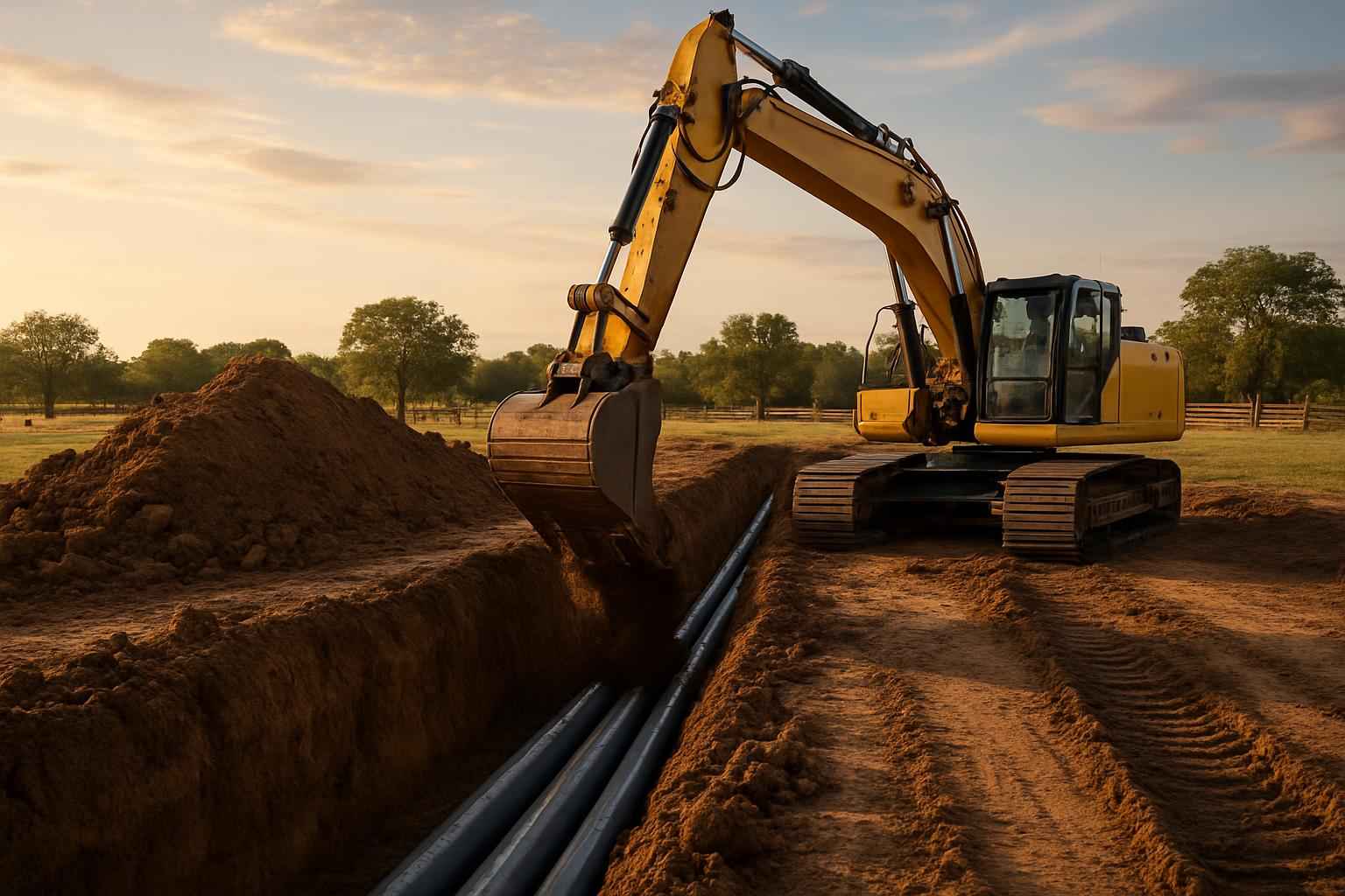 Site Utilities Trenching Service in Waring TX