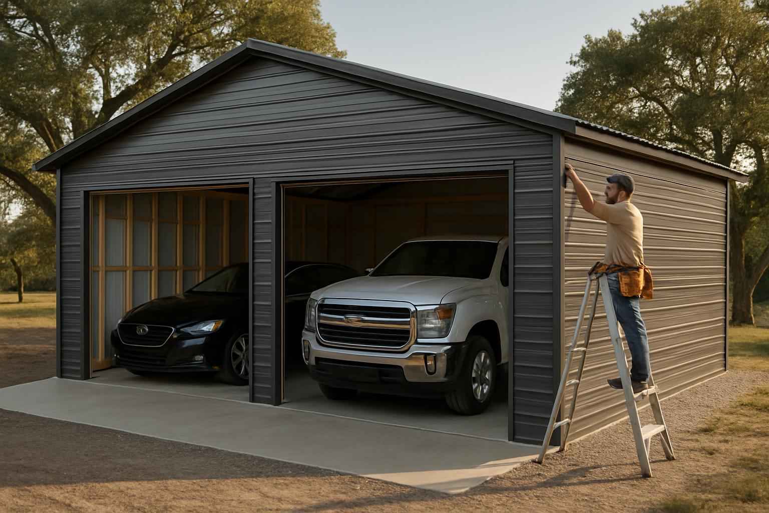 Two Car Metal Garage Contractor in Camp Verde TX