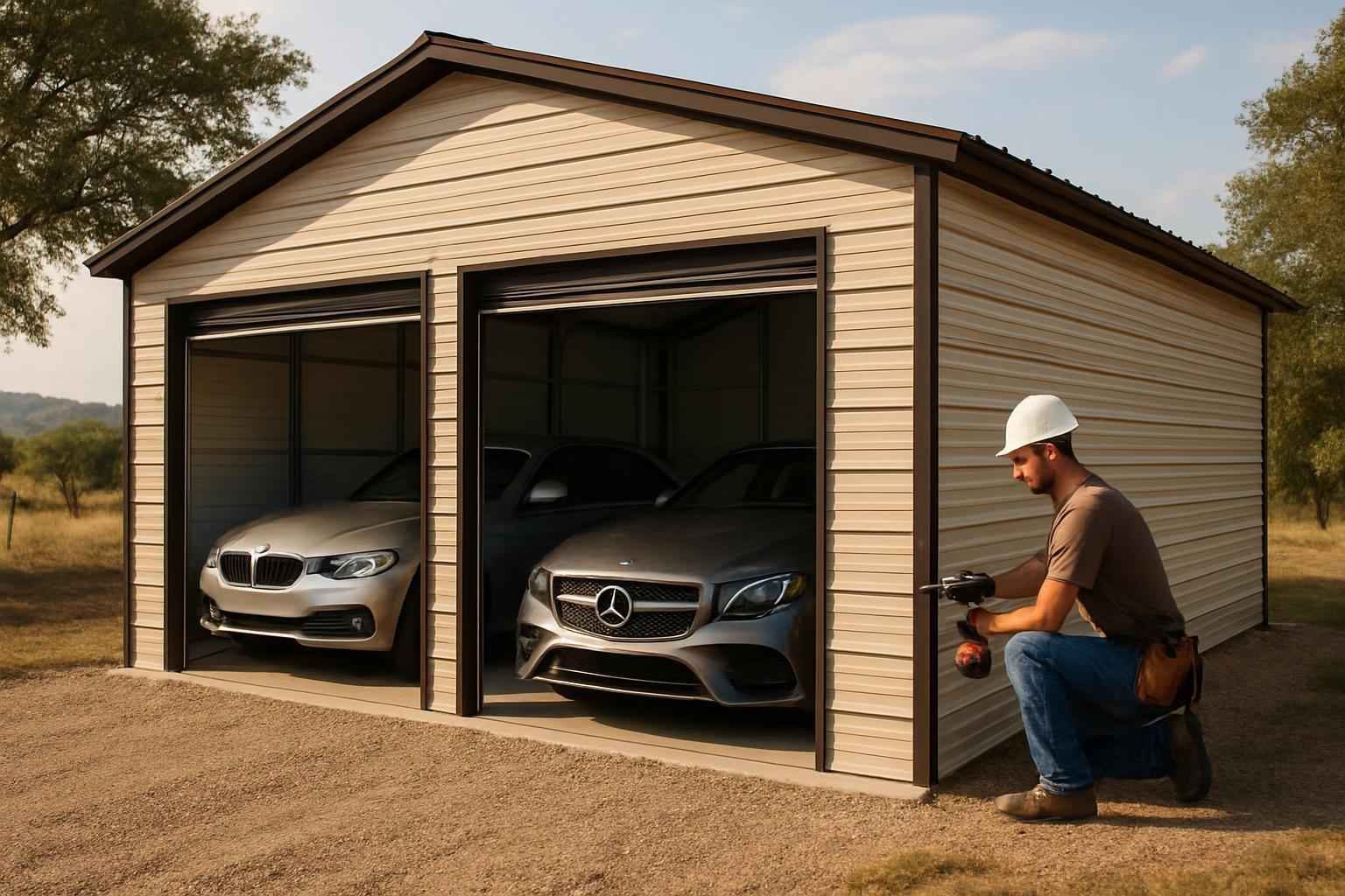 Two Car Metal Garage Contractor in Harper TX