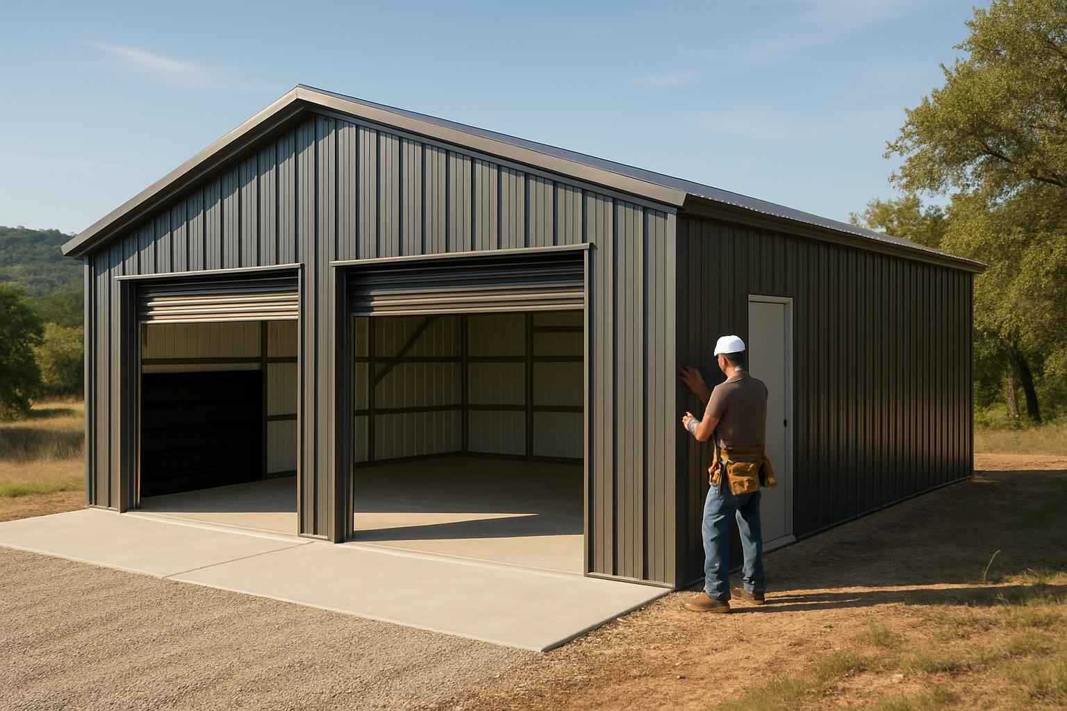 Two Car Metal Garage Contractor in Ingram TX
