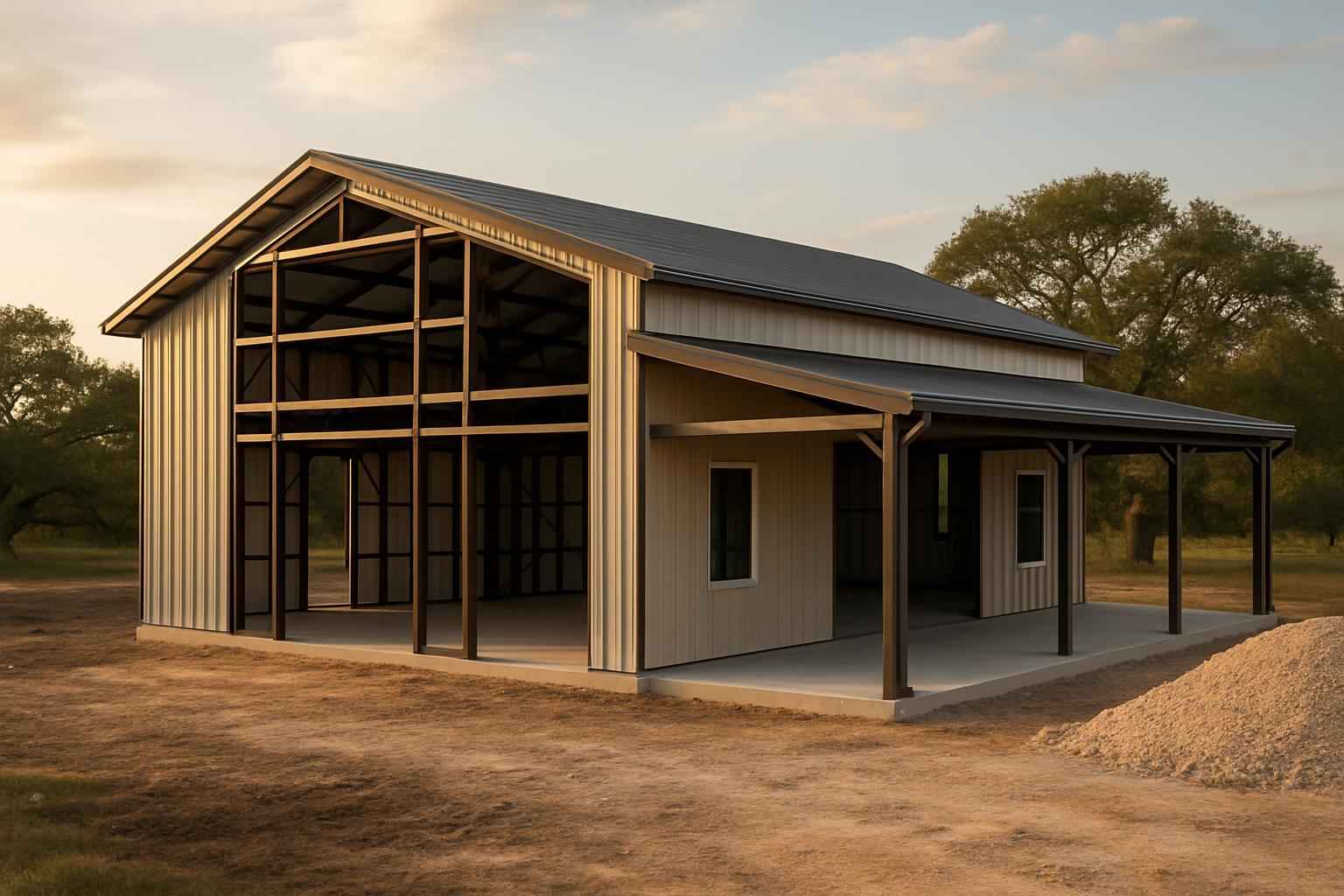 Barndominium Shell Construction in Cypress Mill TX