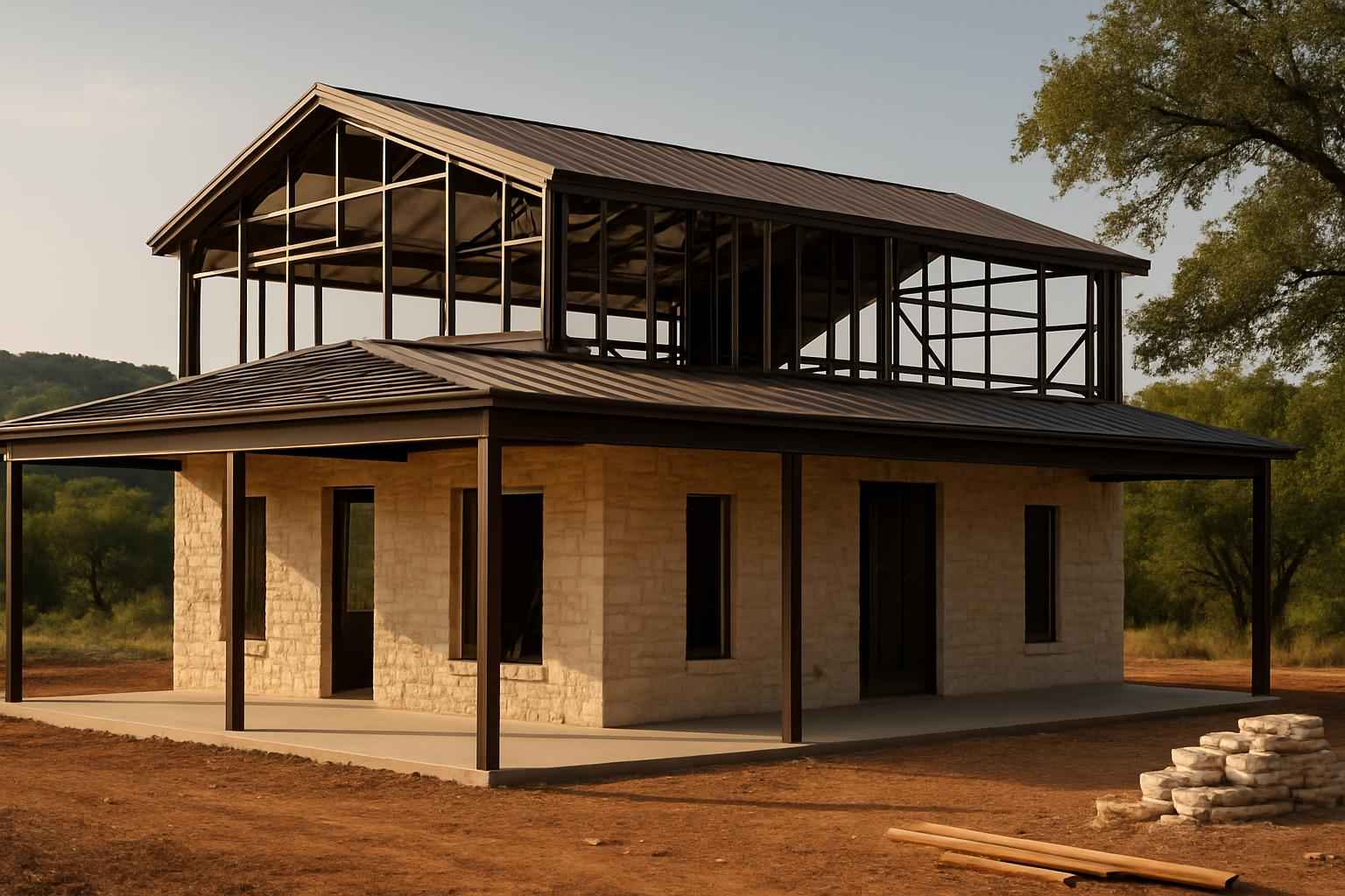 Barndominium Shell Construction in Hunt TX