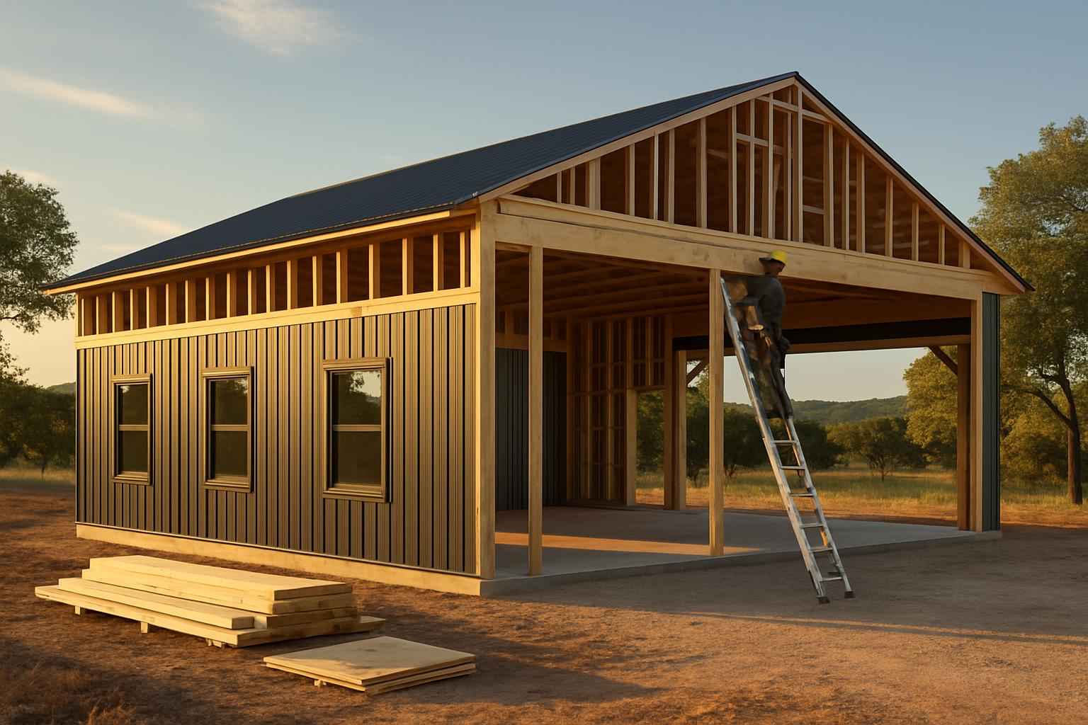 Barndominium Shell Construction in Round Mountain TX