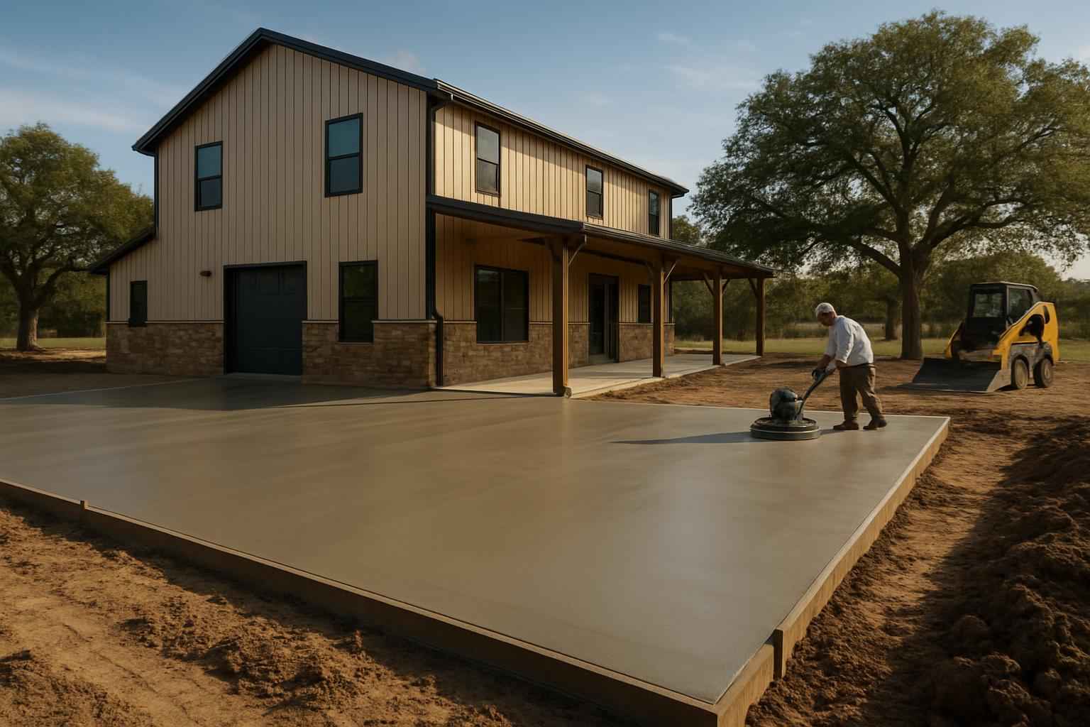 Barndominium Slab Contractor in Cypress Mill TX
