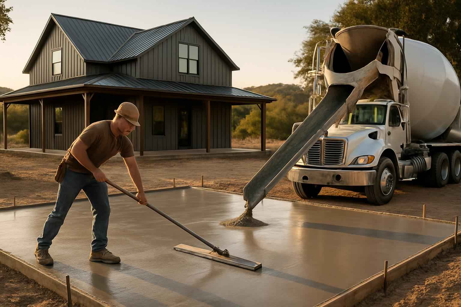 Barndominium Slab Contractor in Hunt TX