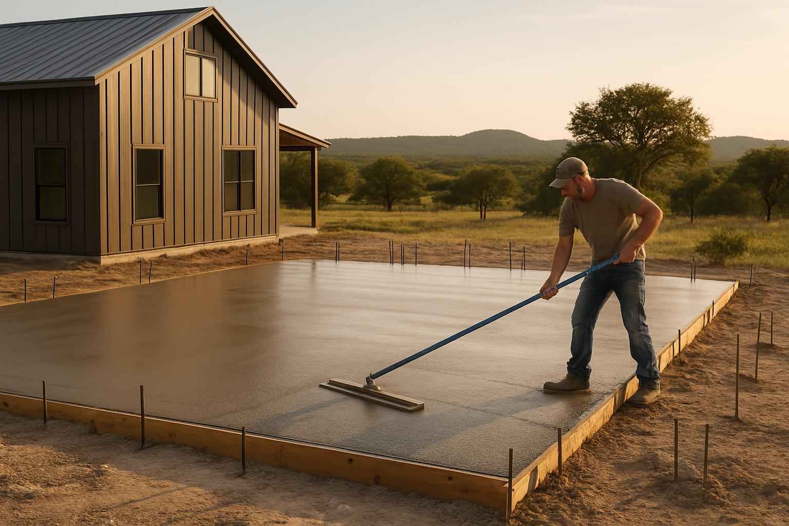 Barndominium Slab Contractor in Round Mountain TX
