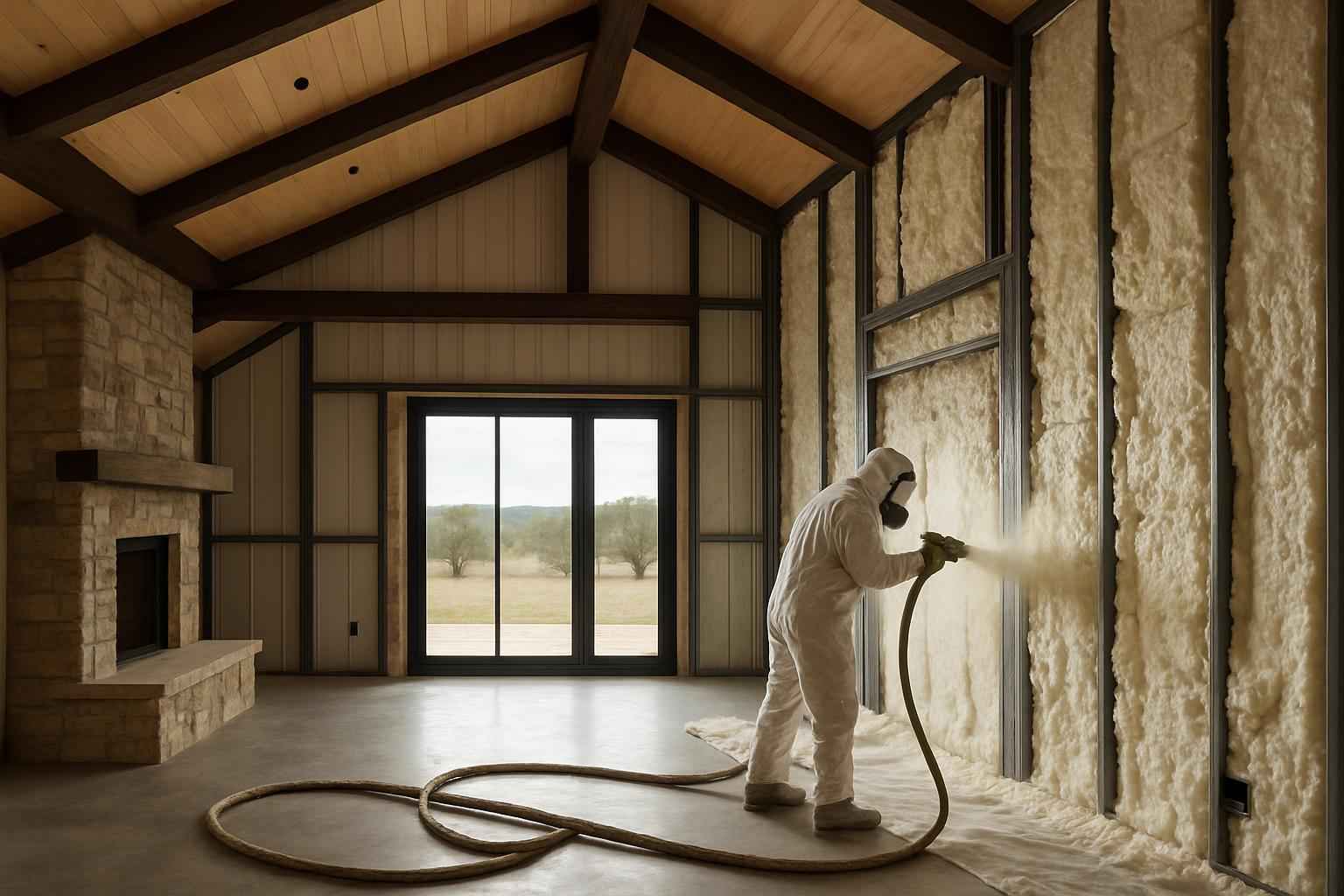 Barndominium Spray Foam Service in Cypress Mill TX